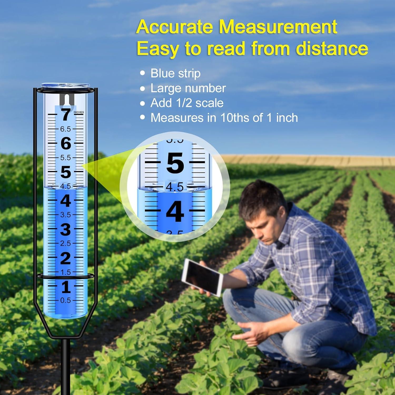 Pluviómetro RYOEIKT 26.92 cm Ajustable a Prueba de Heladas