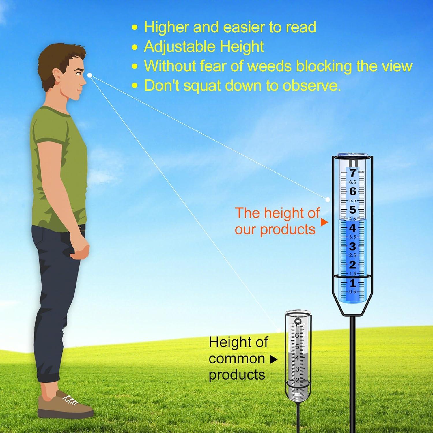 Pluviómetro RYOEIKT 26.92 cm Ajustable a Prueba de Heladas