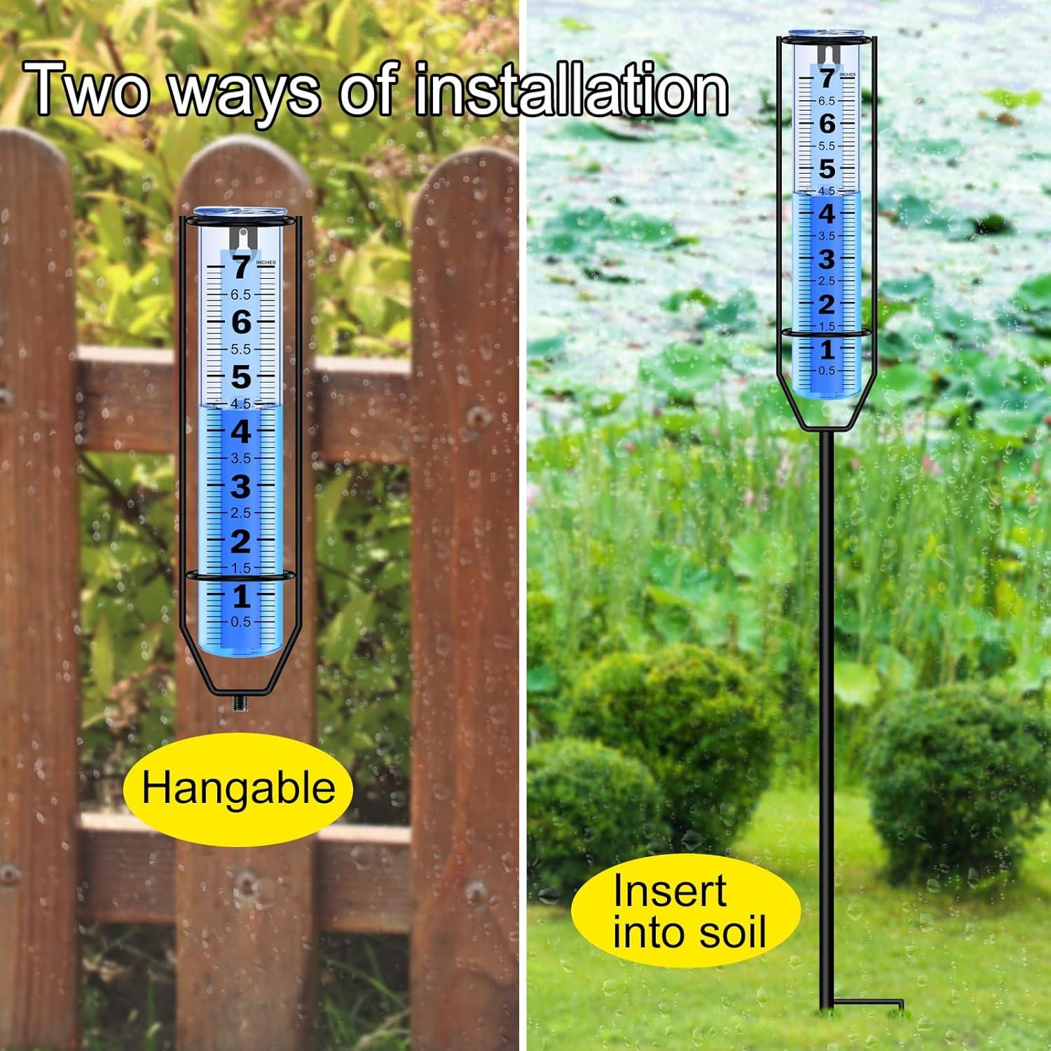 Pluviómetro RYOEIKT 26.92 cm Ajustable a Prueba de Heladas