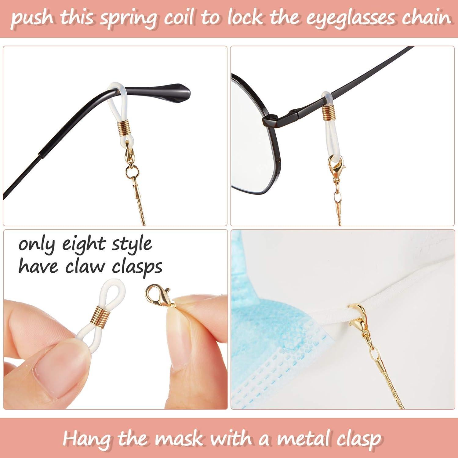 Cadenas para Gafas Weewooday 12 Piezas con Perlas Elegantes