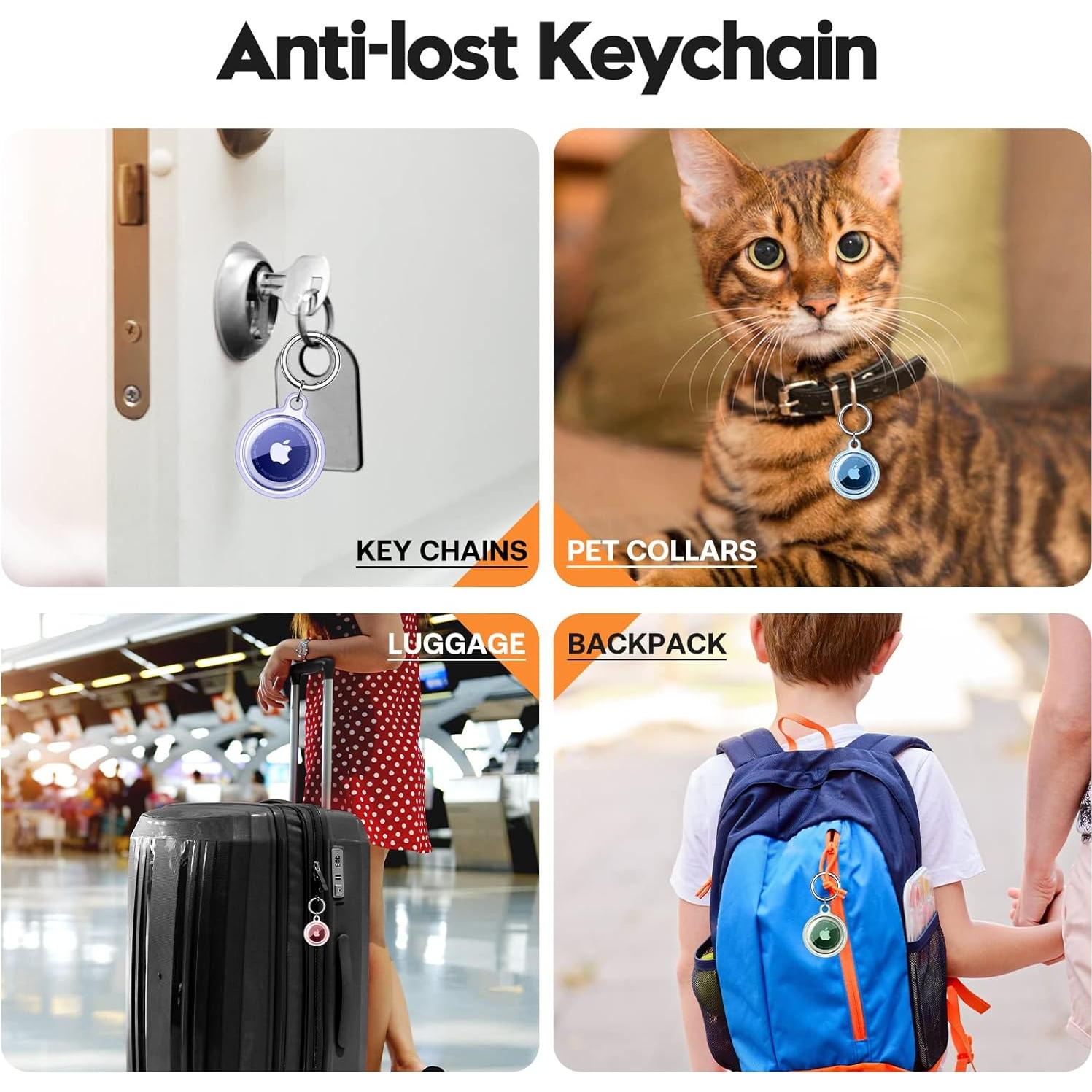 4 Fundas Protectores Airtag Pautas Impermeables y Resistentes