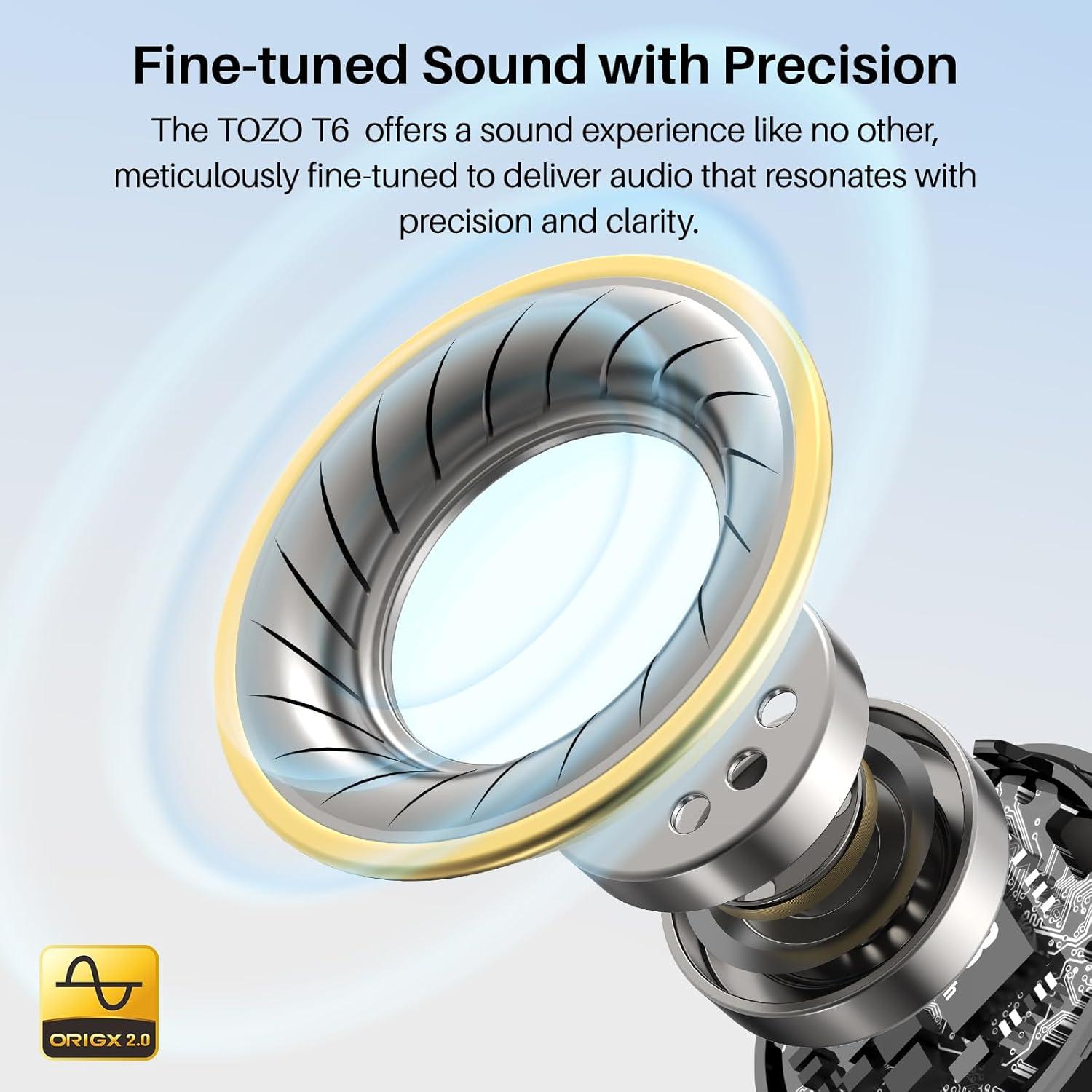 Auriculares Inalámbricos TOZO T6 con Cargador 15W Antideslizante