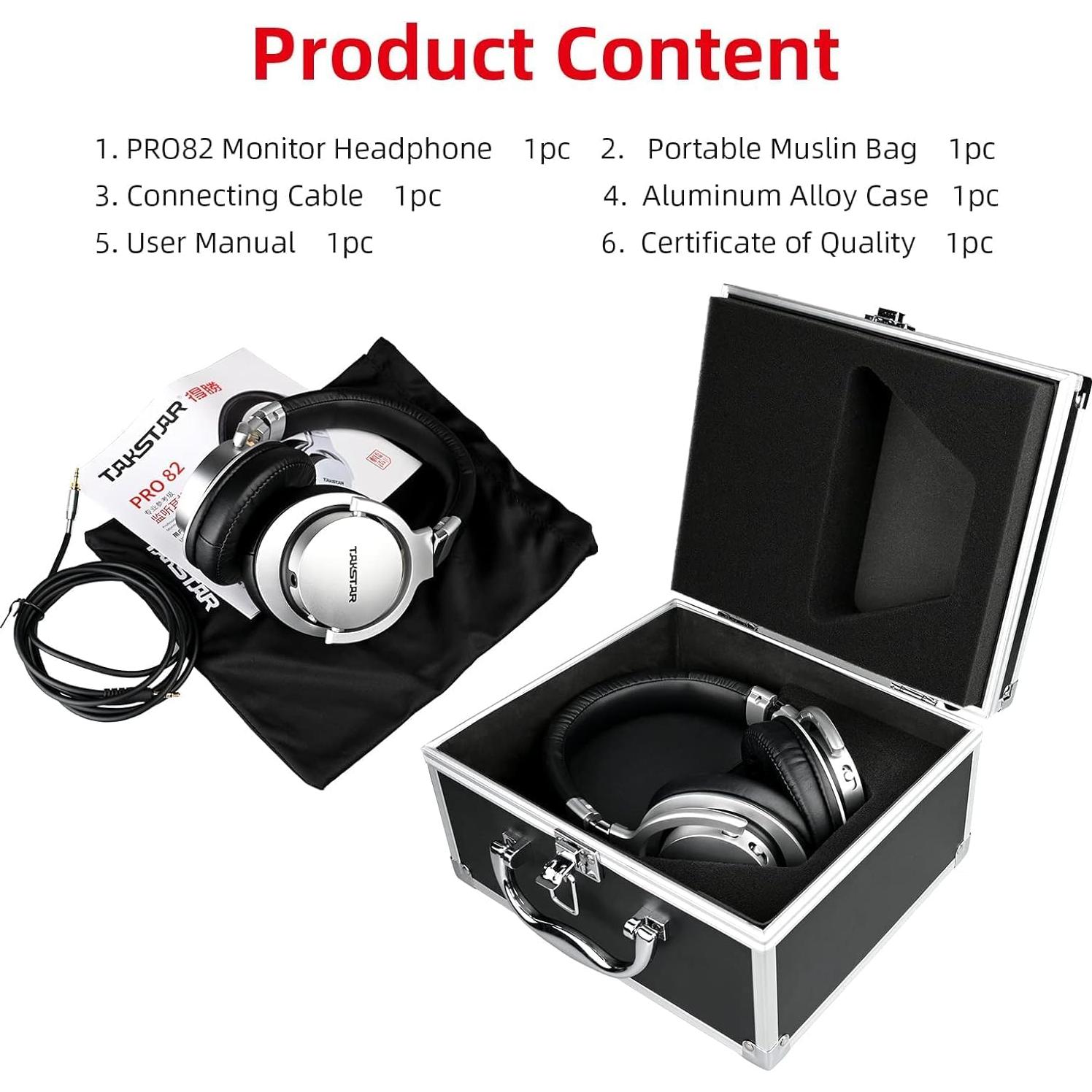 Auriculares de Monitor TAKSTAR PRO82, 40mm, Cancelación de Ruido