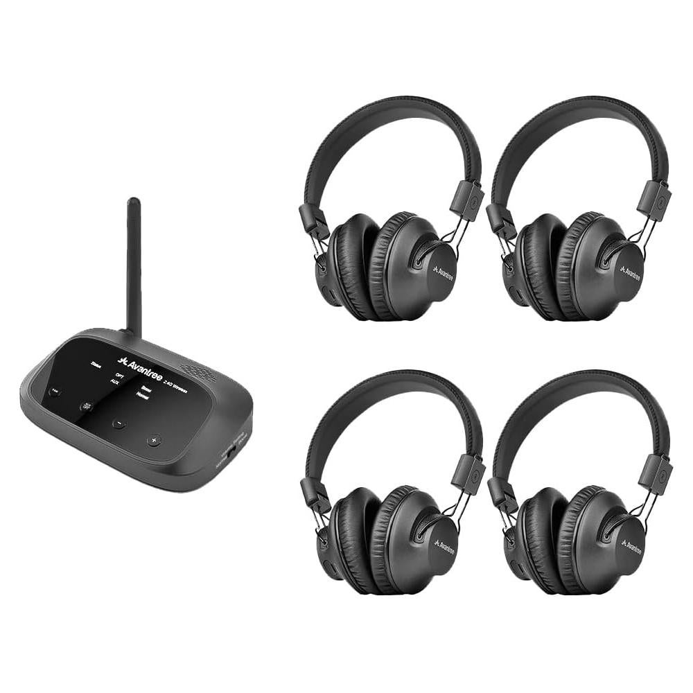 Auriculares Inalámbricos Avantree Quartet - 4 Unidades, Transmisor, 100m