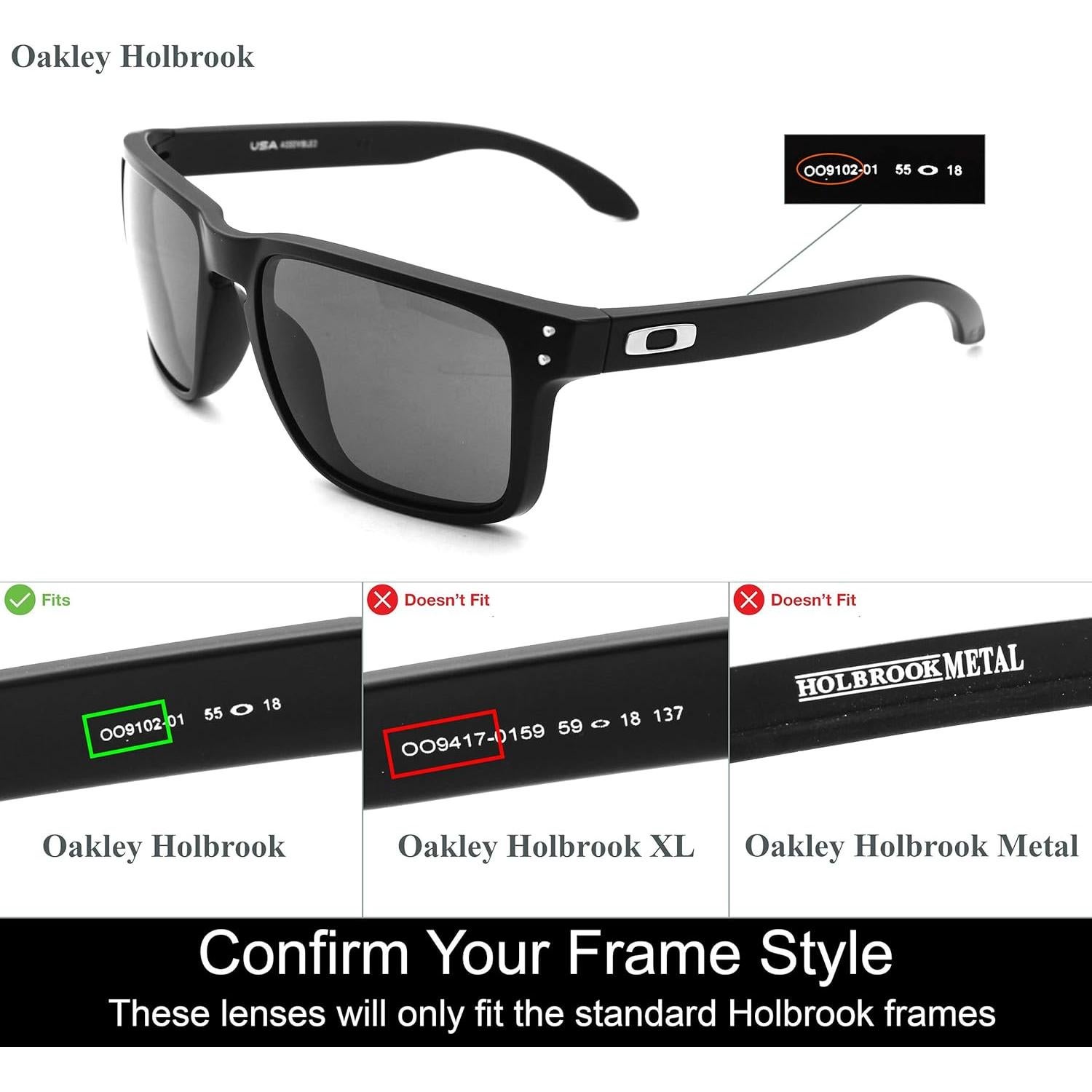 Lentes de Reemplazo Ikon para Oakley Holbrook - Negro