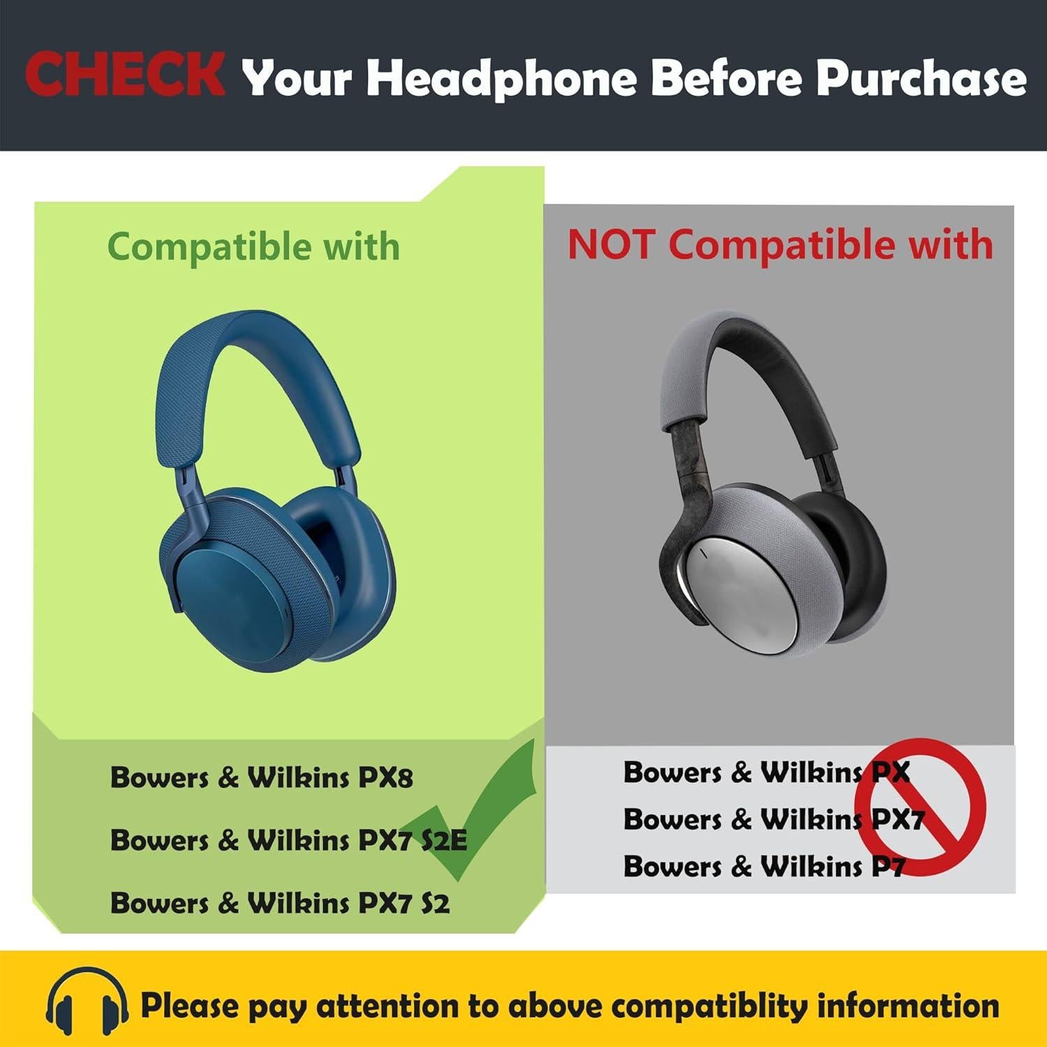 Cojín de Repuesto HTINDUSTRY para Auriculares Bowers & Wilkins PX8/PX7 S2E