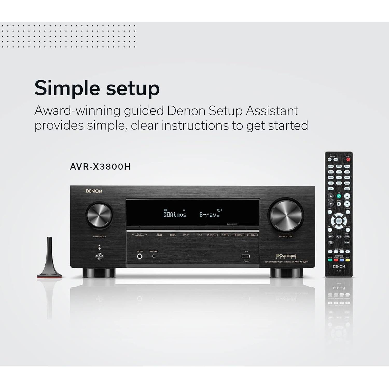 Receptor Denon AVR-X3800H 9.4 Canales 8K Dolby Atmos HEOS