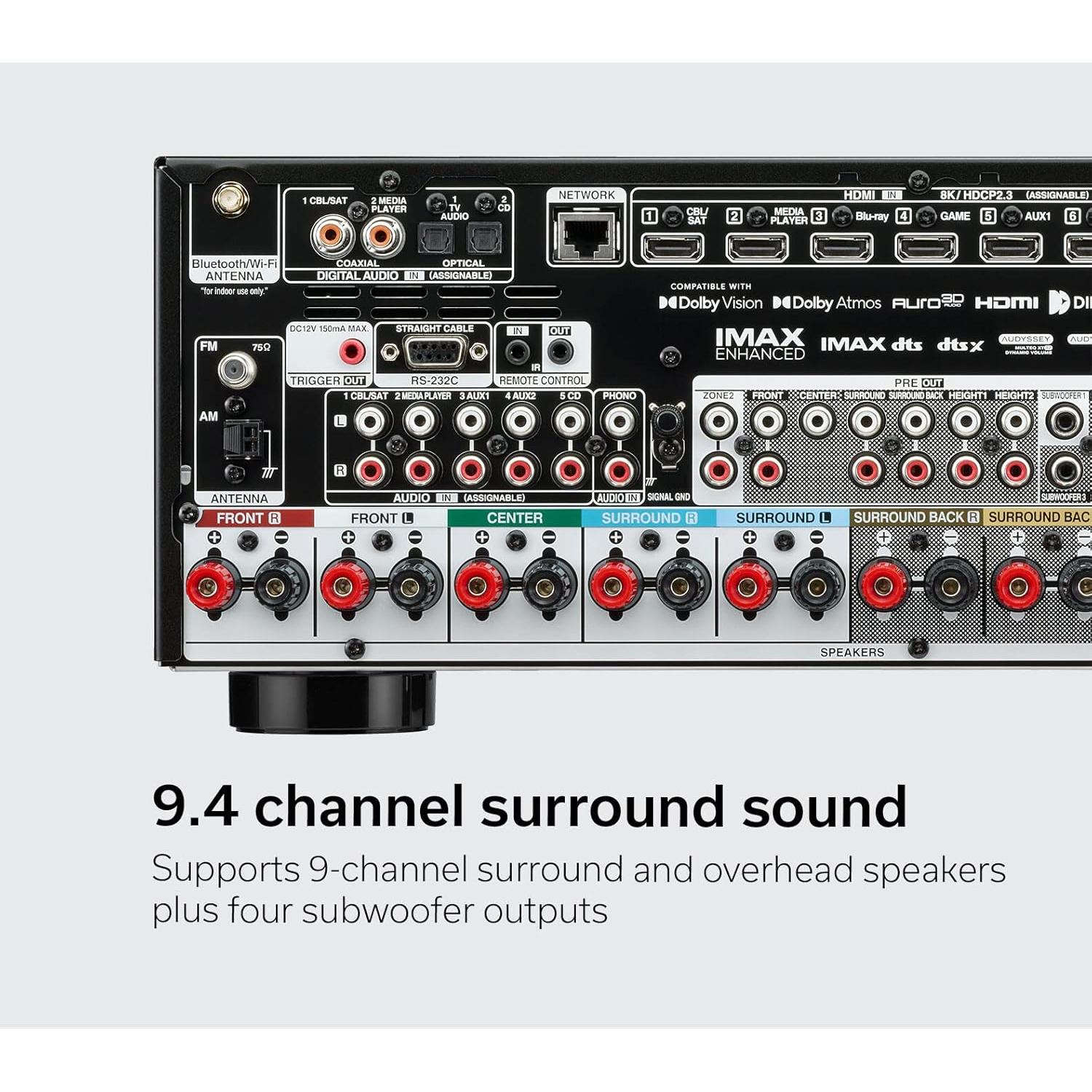 Receptor Denon AVR-X3800H 9.4 Canales 8K Dolby Atmos HEOS