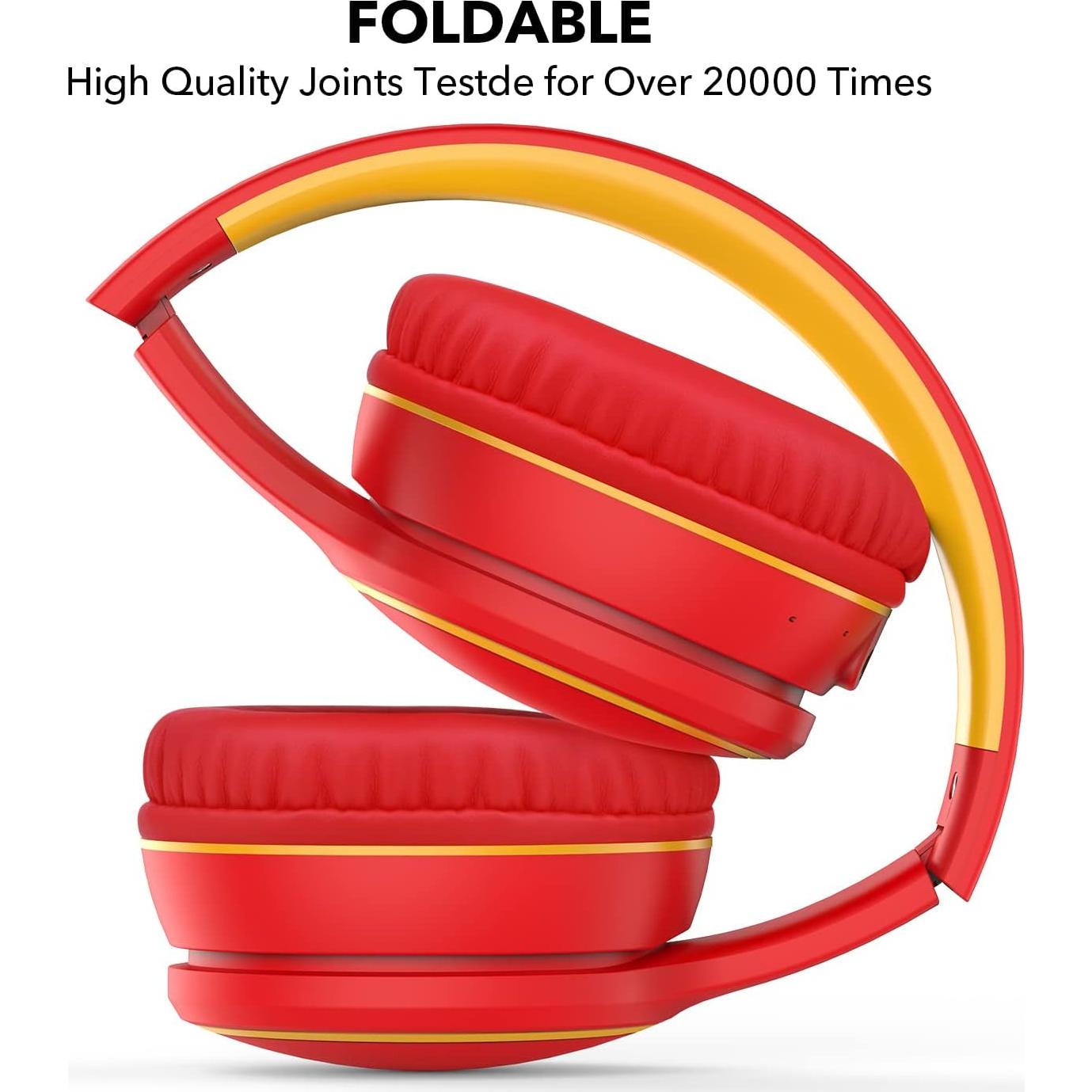 Auriculares Inalámbricos RORSOU B10 Bluetooth 5.3 Over-Ear Rojo