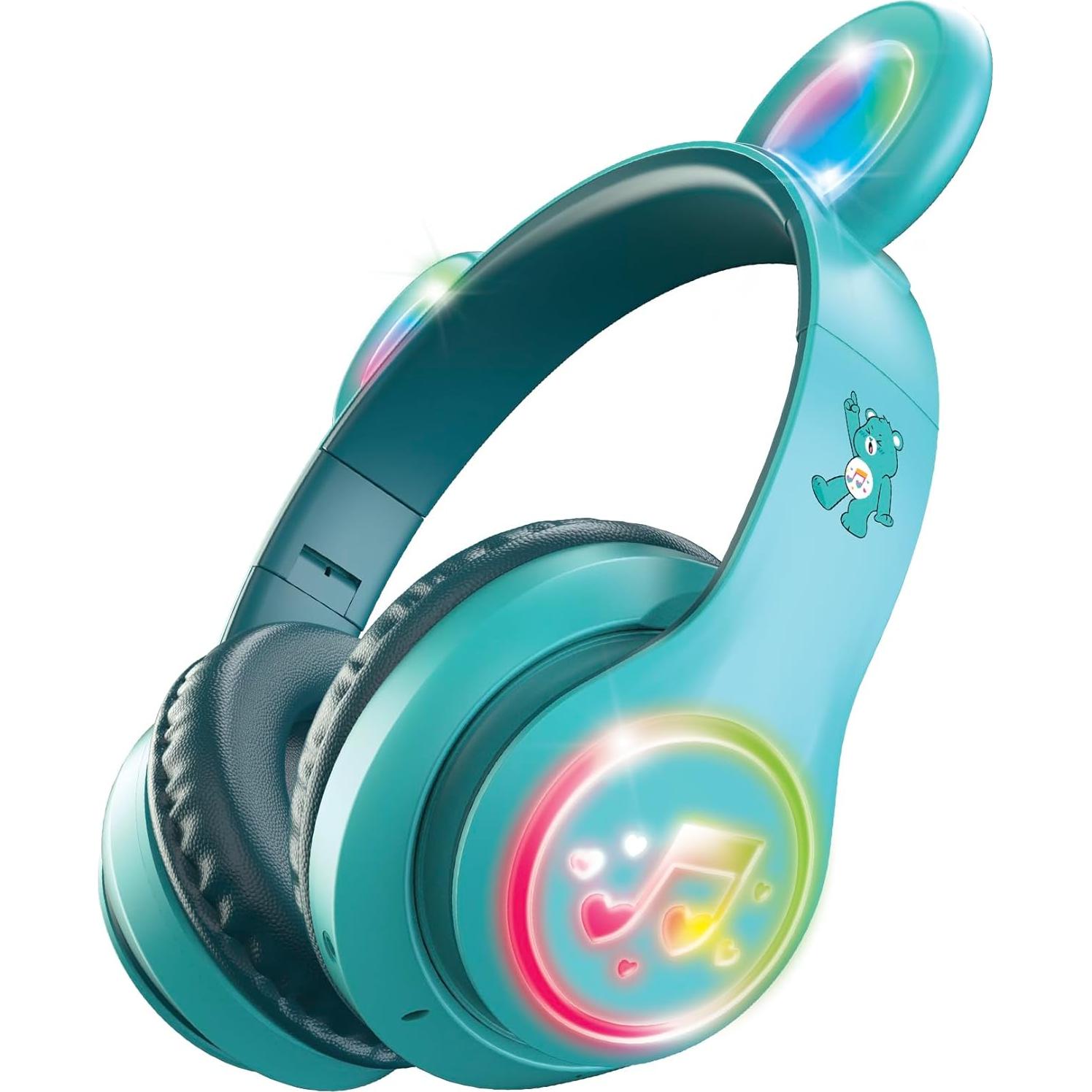 Auriculares Inalámbricos Care Bears LED Turquesa, Bluetooth Niños
