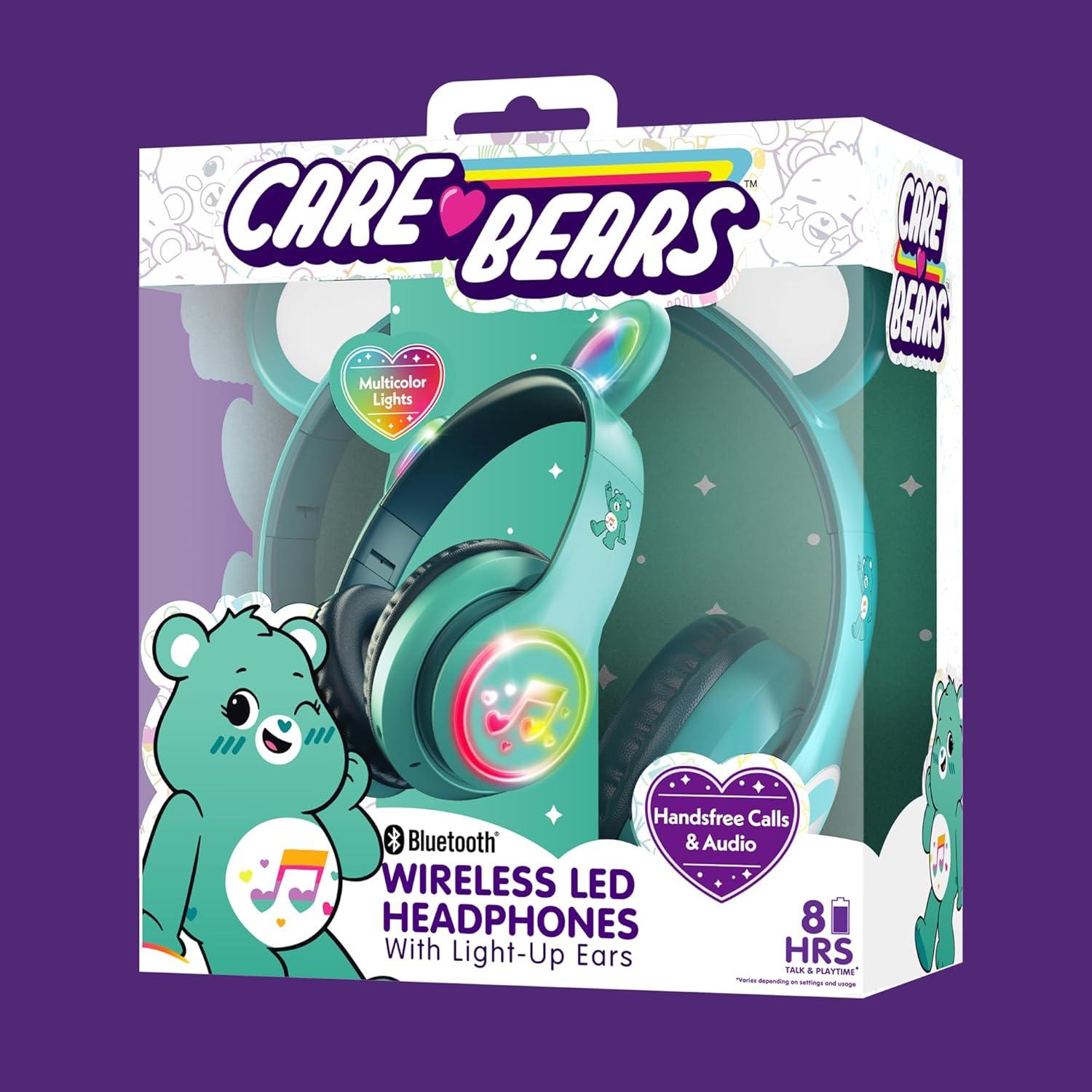 Auriculares Inalámbricos Care Bears LED Turquesa, Bluetooth Niños