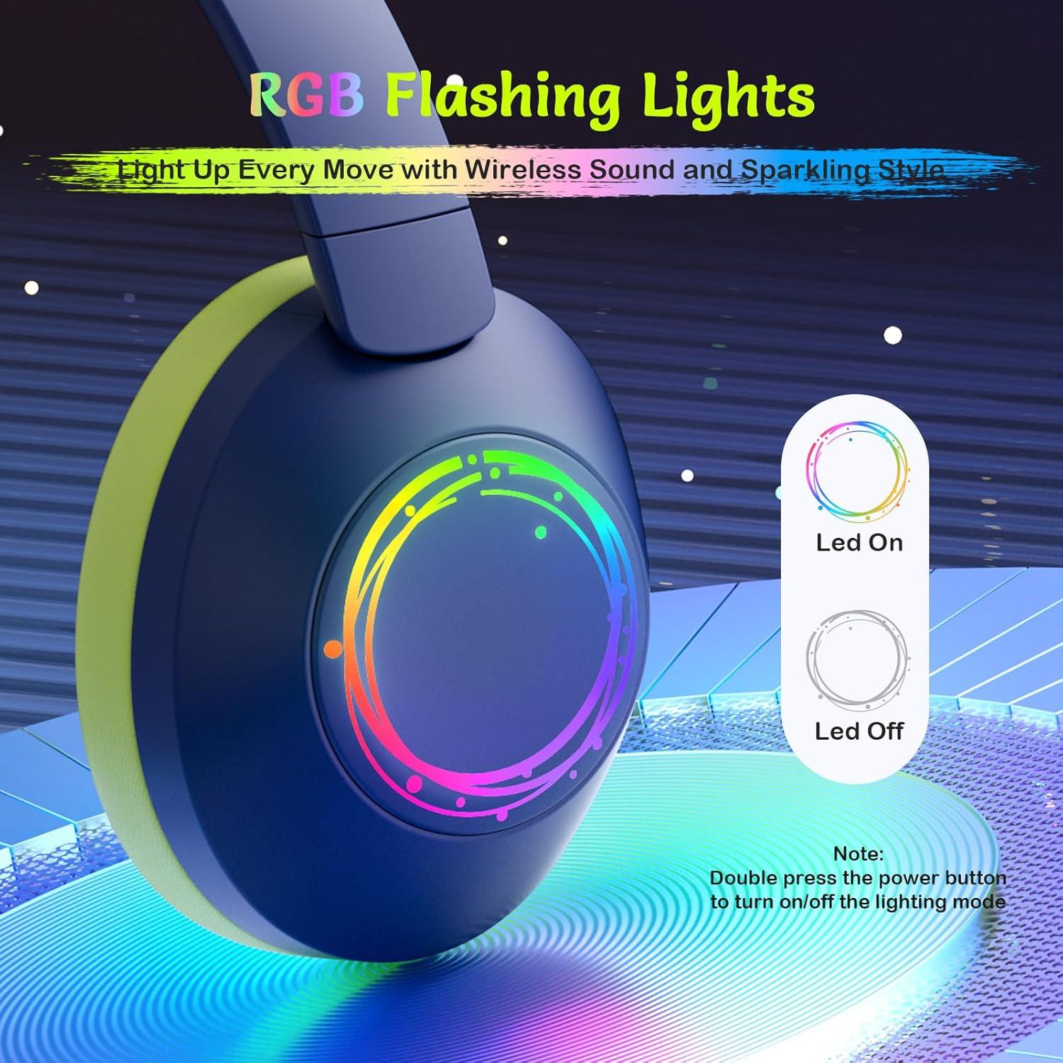 Auriculares Inalámbricos Bluetooth 5.4 Tonoshark con ANC y RGB - Azul