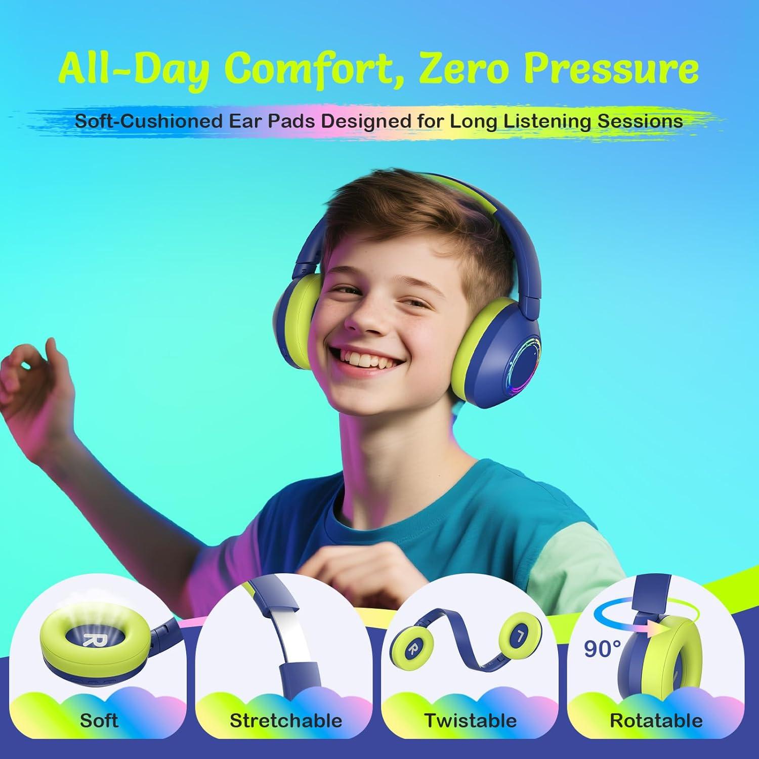 Auriculares Inalámbricos Bluetooth 5.4 Tonoshark con ANC y RGB - Azul