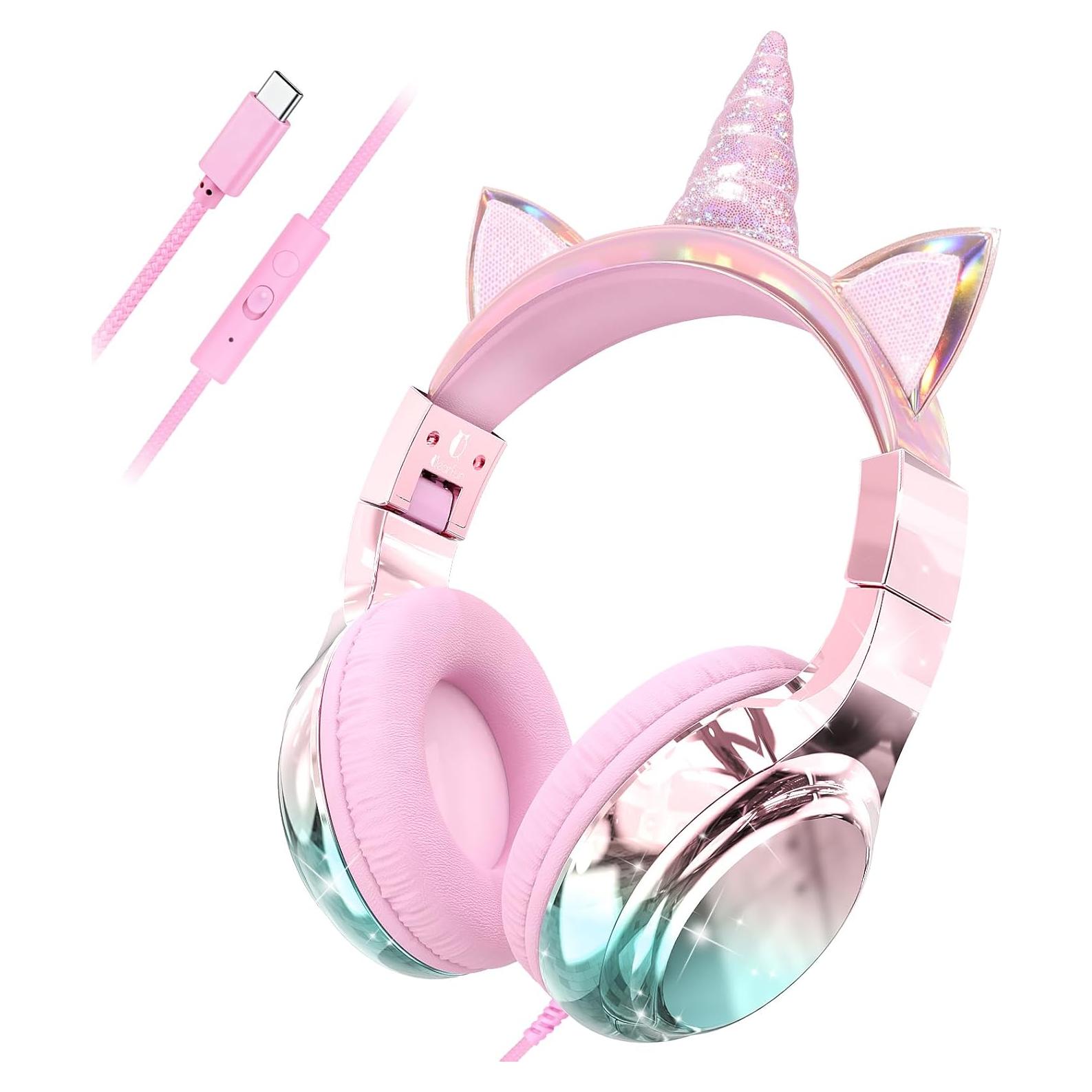 Auriculares QearFun para Niños Unicornio Rosa con Micrófono