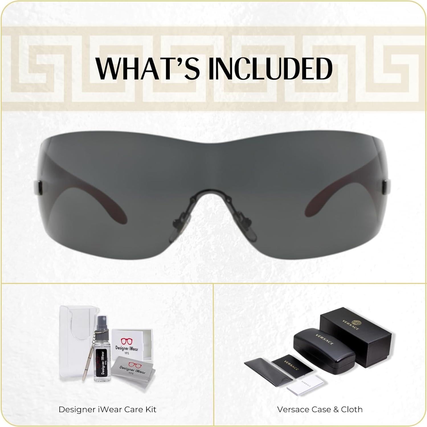 Gafas de sol Versace VE2054 Unisex Gunmetal con Kit de Cuidado