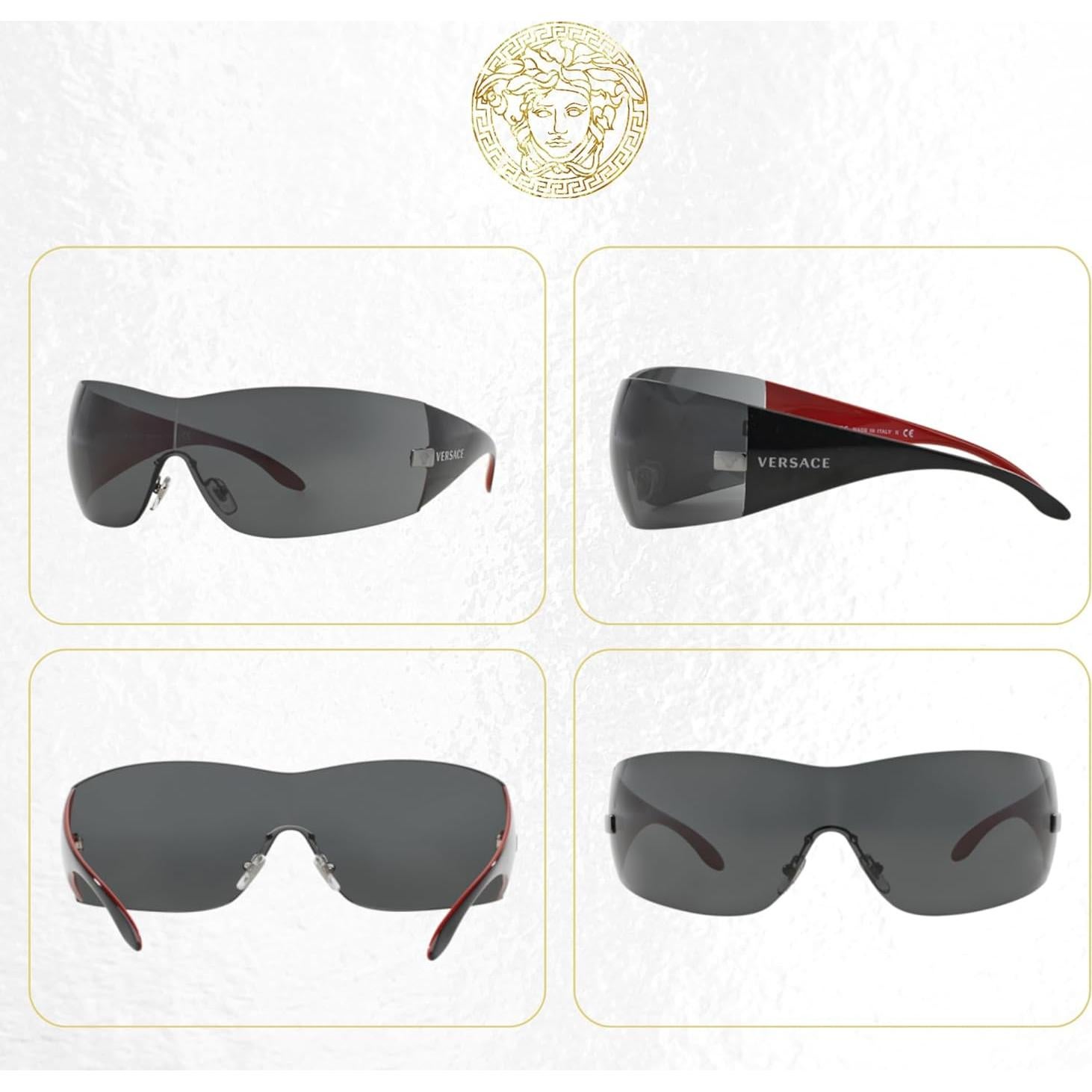 Gafas de sol Versace VE2054 Unisex Gunmetal con Kit de Cuidado