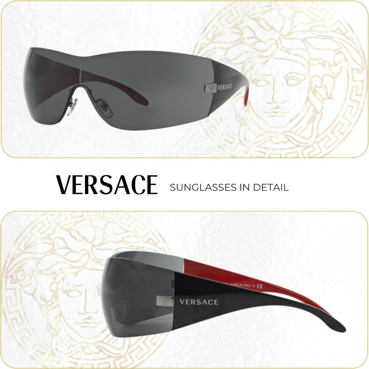 Gafas de sol Versace VE2054 Unisex Gunmetal con Kit de Cuidado