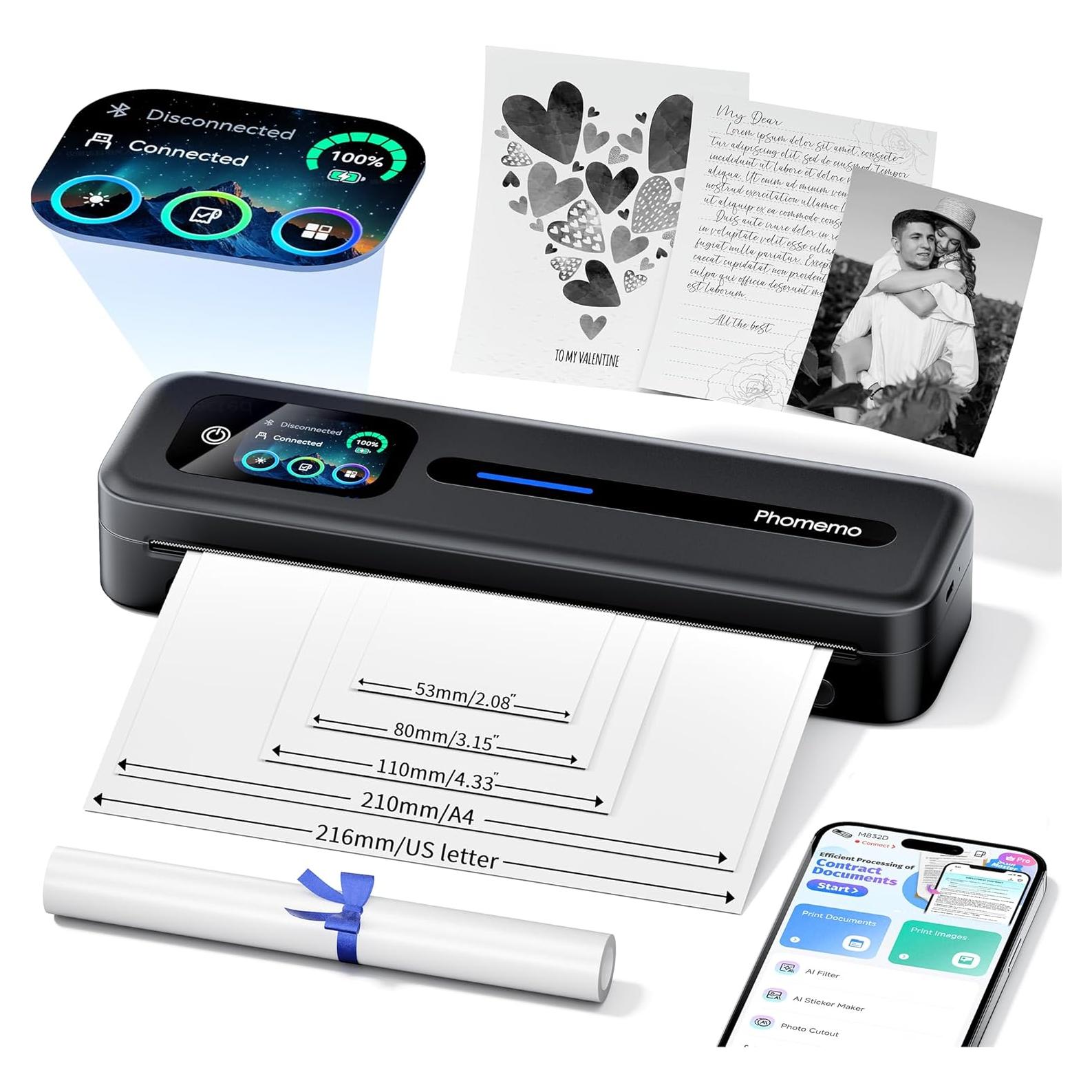 Impresora Térmica Portátil Phomemo M832D con Pantalla Táctil