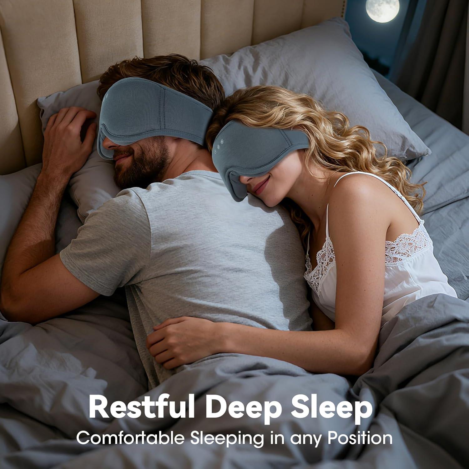 Máscara de Sueño Bluetooth BeMyLady 3D Algodón Bambú Gris