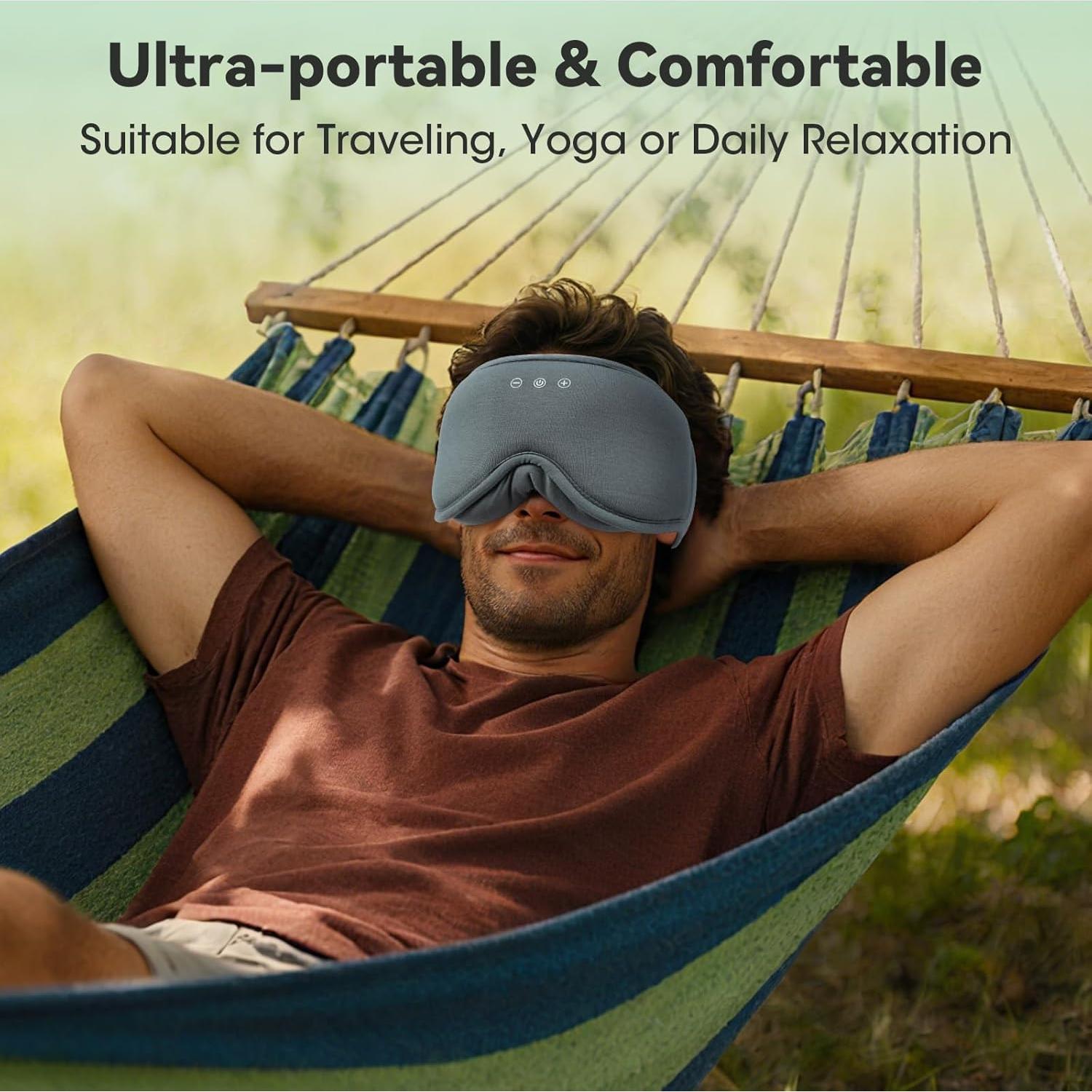 Máscara de Sueño Bluetooth BeMyLady 3D Algodón Bambú Gris