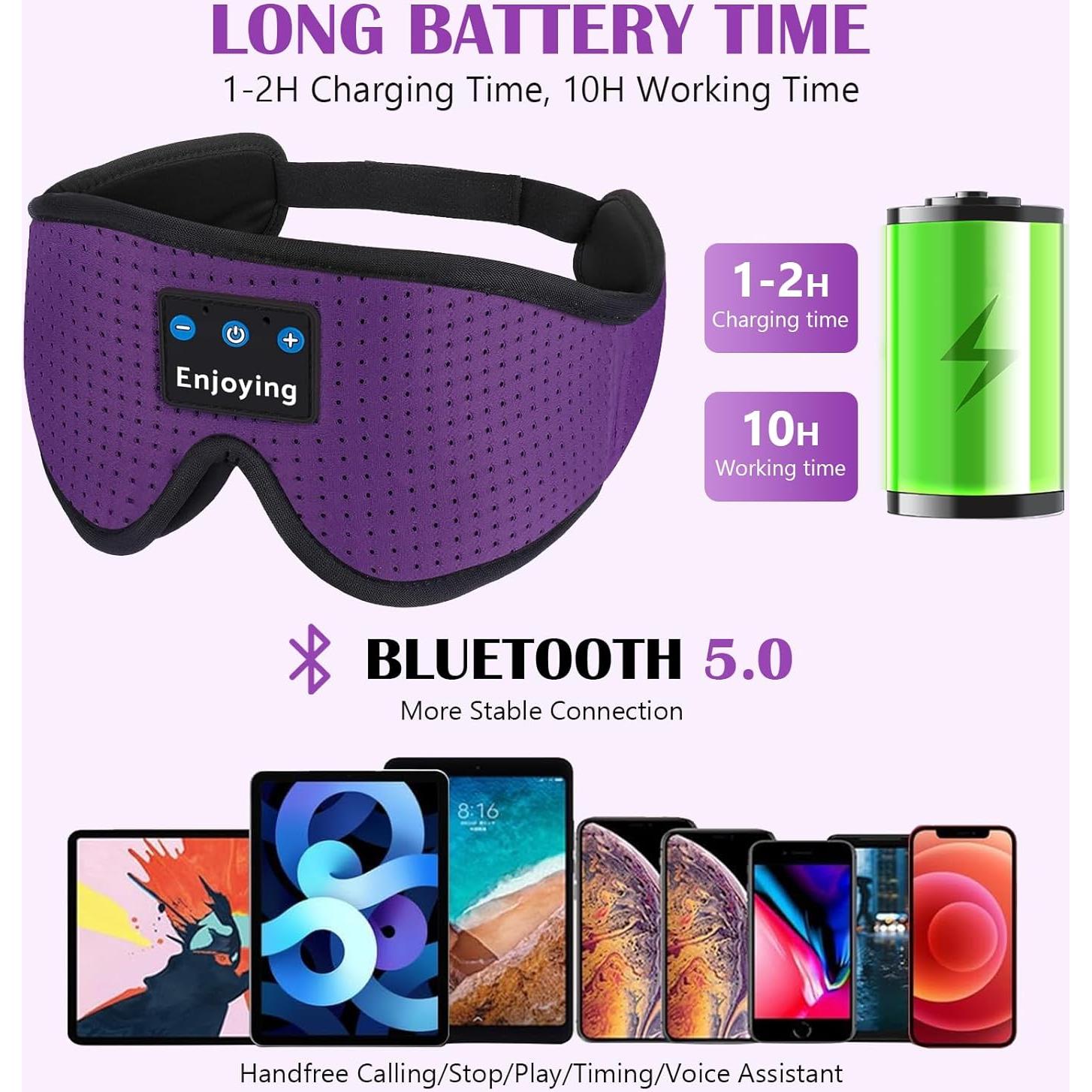 Auriculares para dormir Bluetooth Yizhilan LC001 Púrpura