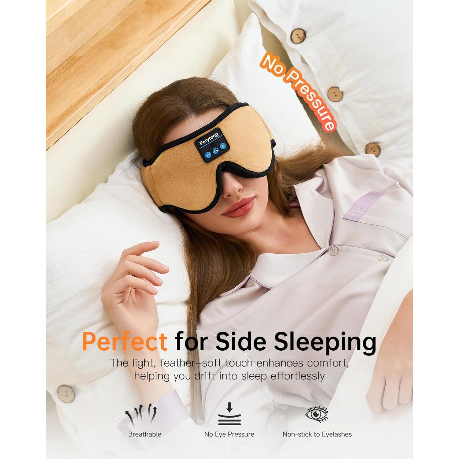 Máscara de Sueño Bluetooth Perytong 3D con Auriculares HD