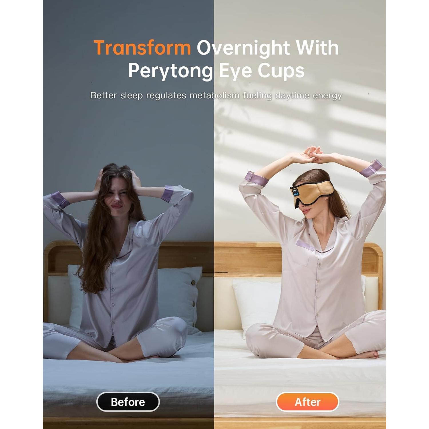 Máscara de Sueño Bluetooth Perytong 3D con Auriculares HD