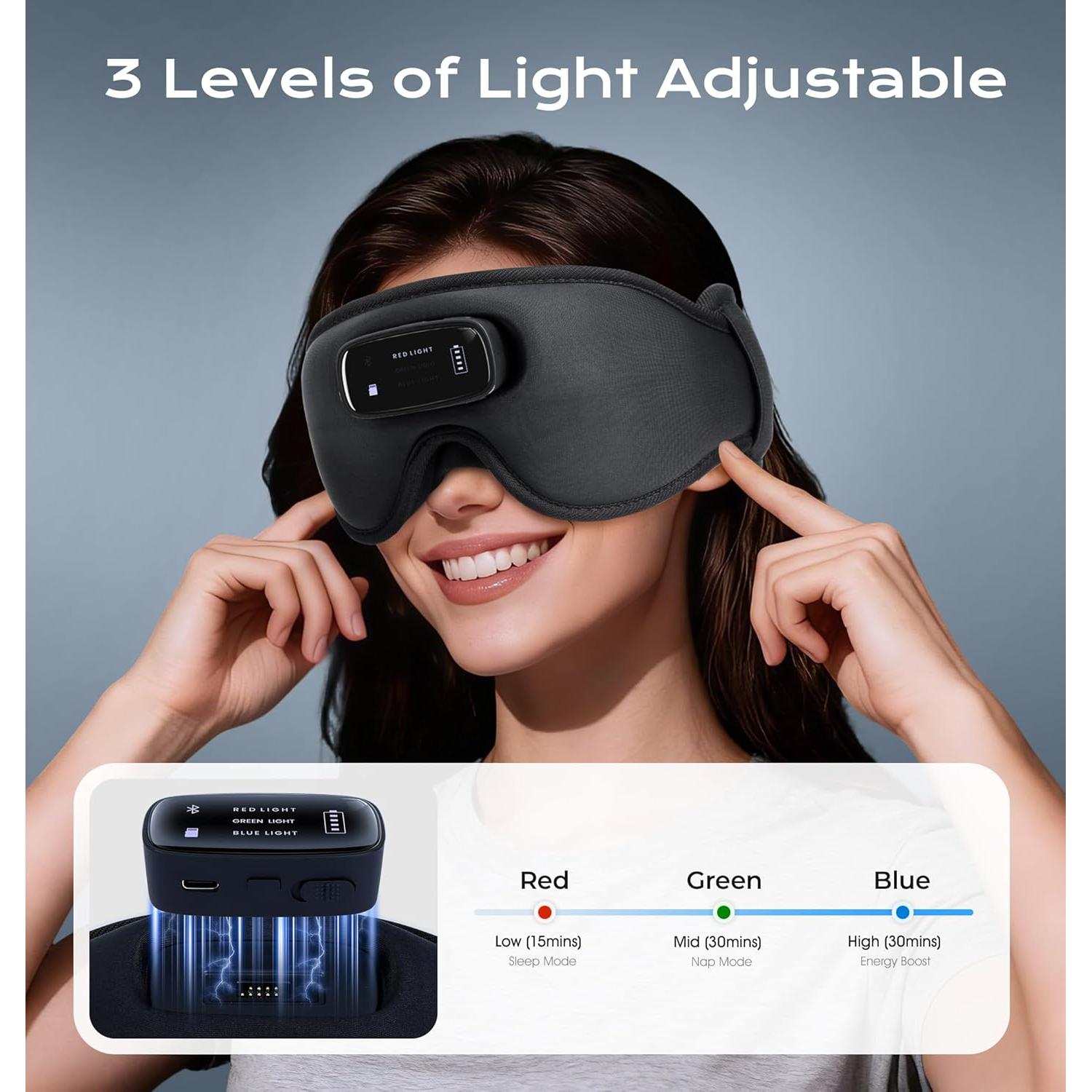 Máscara de Sueño Pro AHUIARGY con Auriculares Bluetooth 5.4