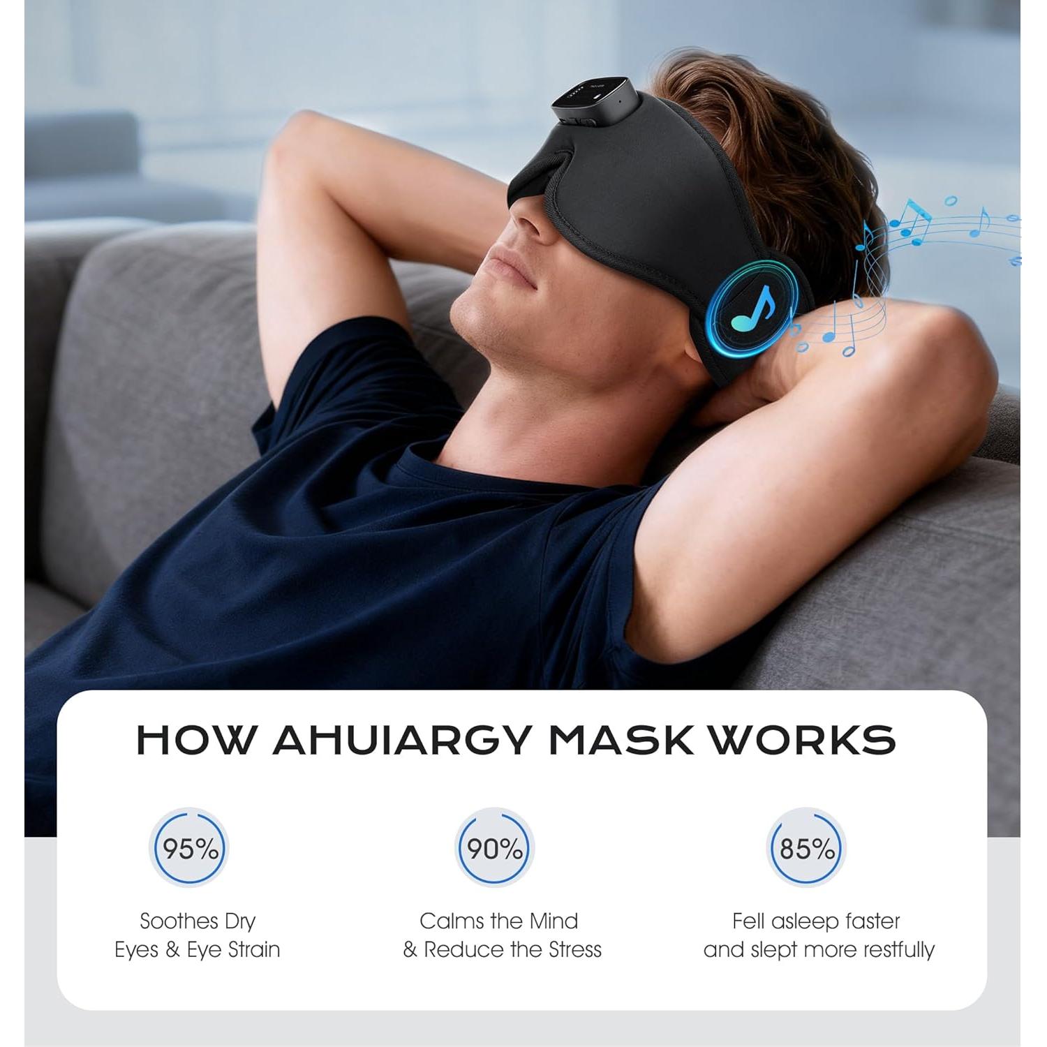 Máscara de Sueño Pro AHUIARGY con Auriculares Bluetooth 5.4