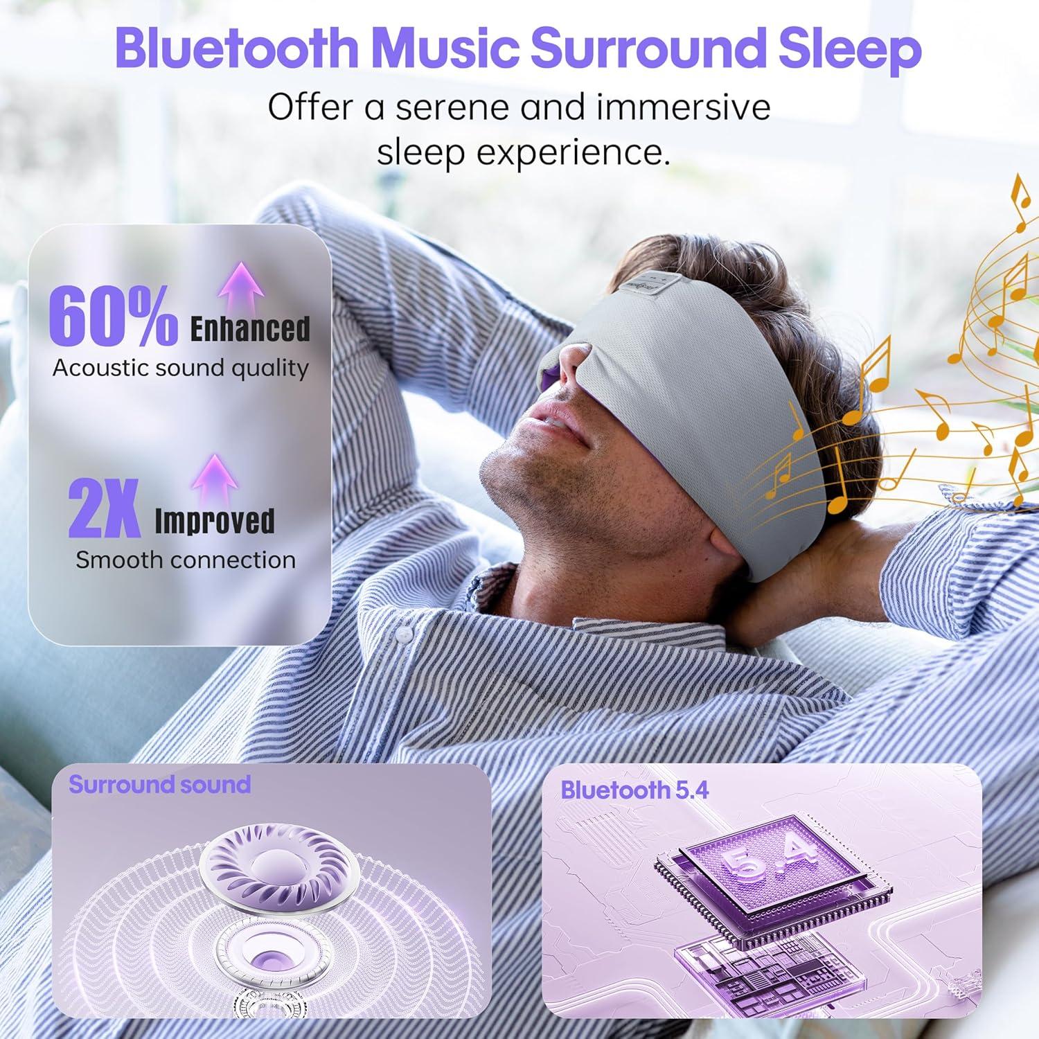 Máscara de Sueño Bluetooth Musicozy Seda Fría Ajustable