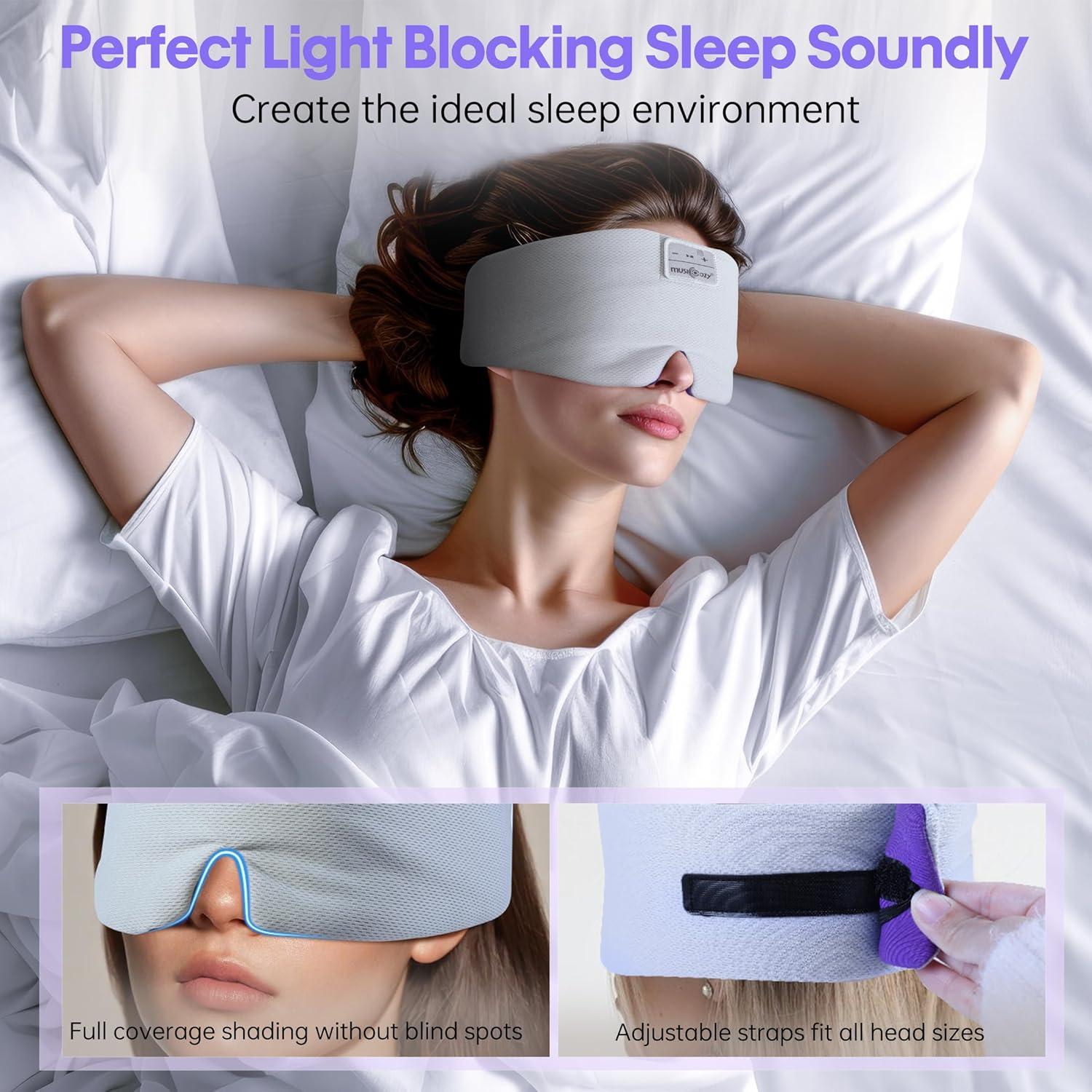 Máscara de Sueño Bluetooth Musicozy Seda Fría Ajustable