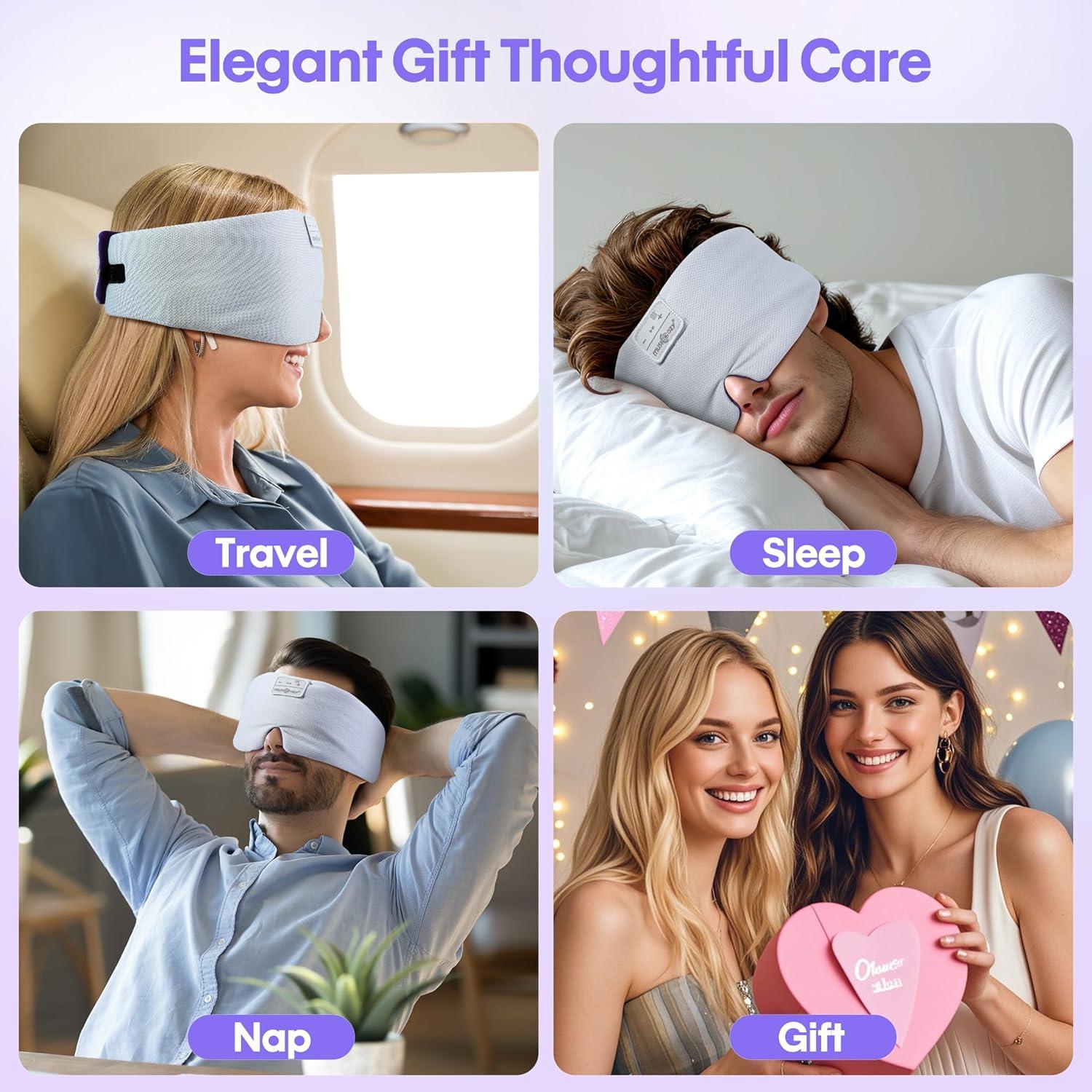 Máscara de Sueño Bluetooth Musicozy Seda Fría Ajustable