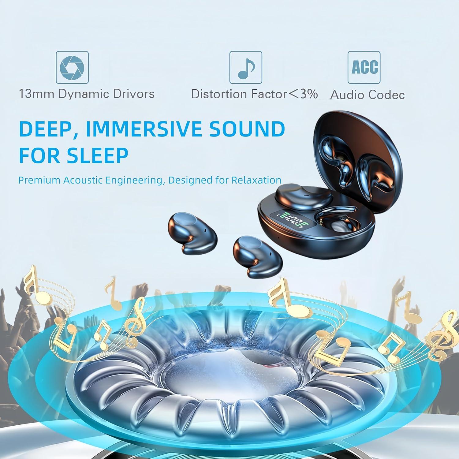 Auriculares Inalámbricos Otinsile M52 para Dormir, Bluetooth 5.3, 58H