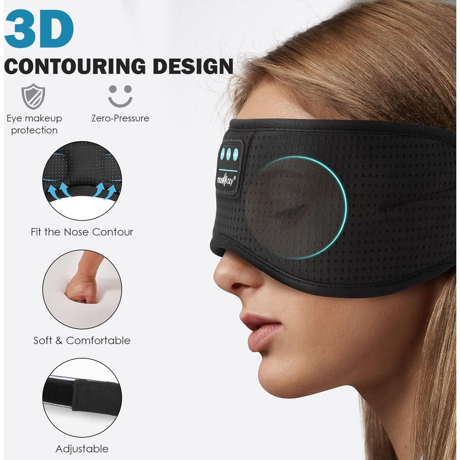 MÁSCARA DE SUEÑO BLUETOOTH MUSICOZY CON ESTUCHE DE VIAJE