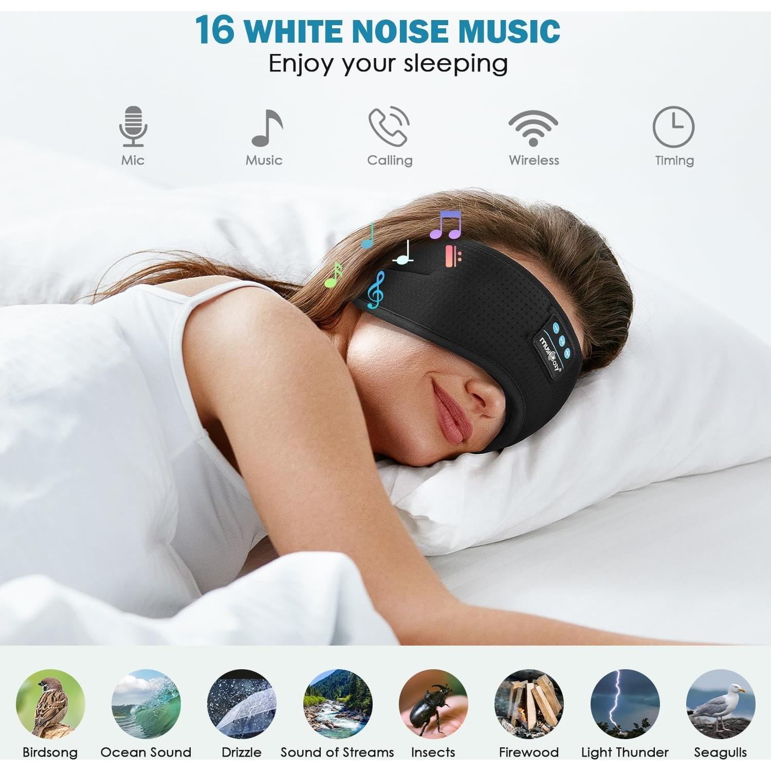 MÁSCARA DE SUEÑO BLUETOOTH MUSICOZY CON ESTUCHE DE VIAJE