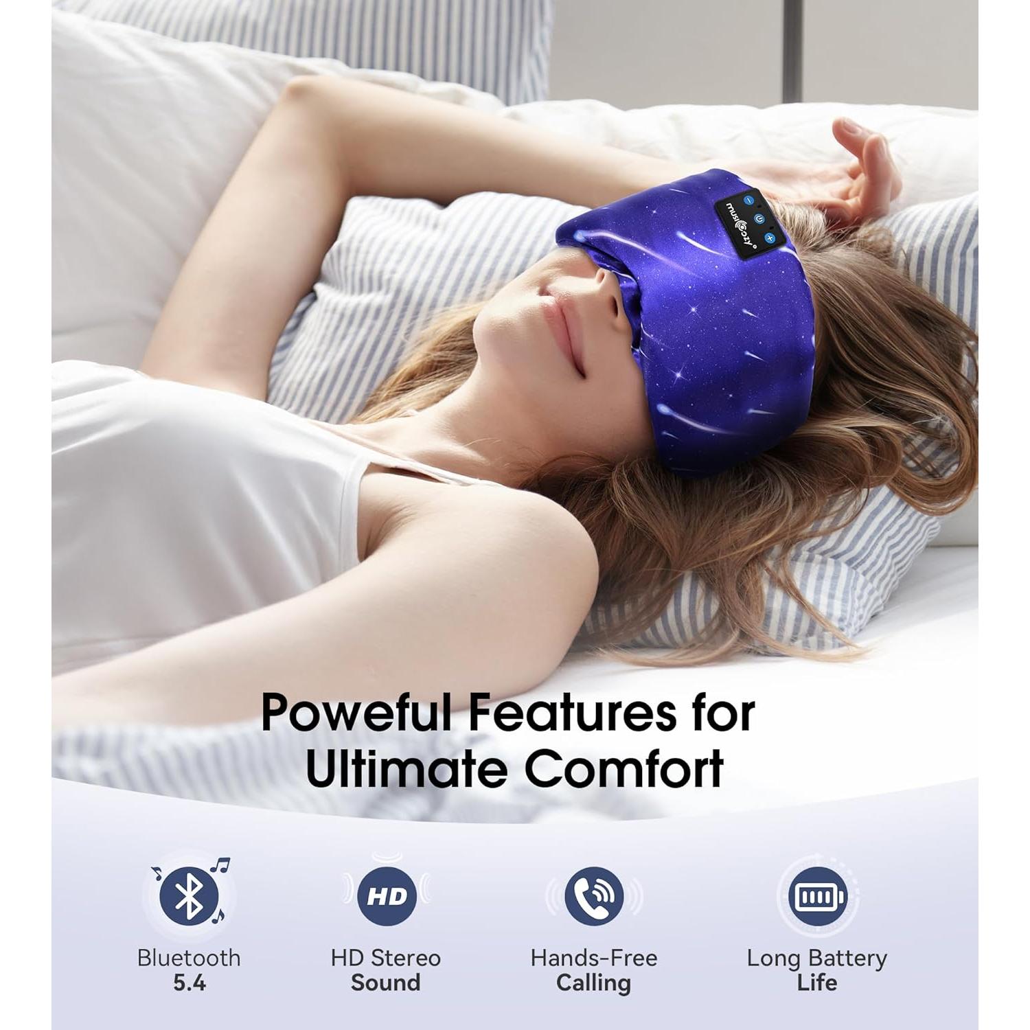 MÁSCARA DE SUEÑO BLUETOOTH MUSICOZY CON ESTUCHE DE VIAJE