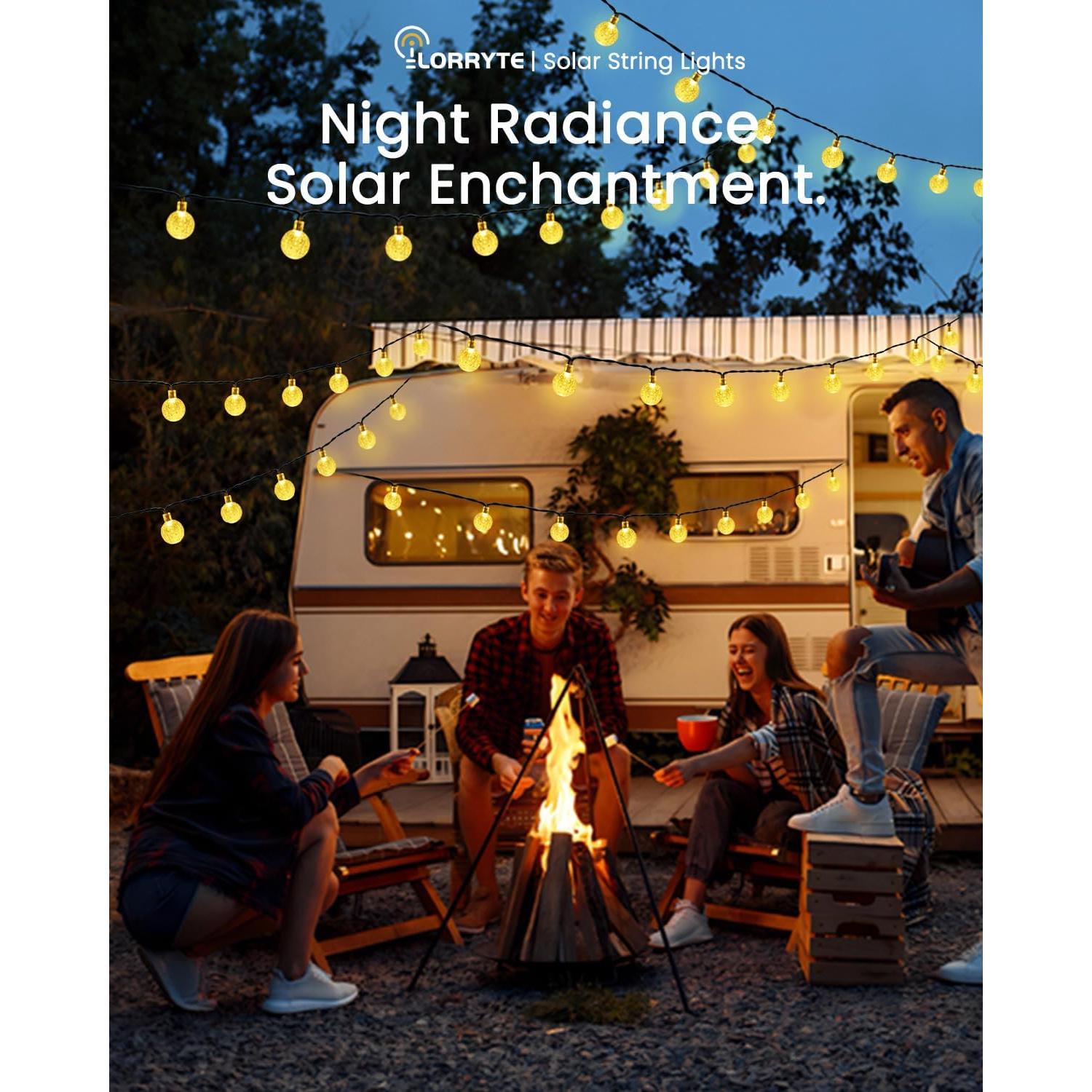 Luz Solar de Cadena LORRYTE 2 Pack 100 LED 19.5m Blanco Cálido