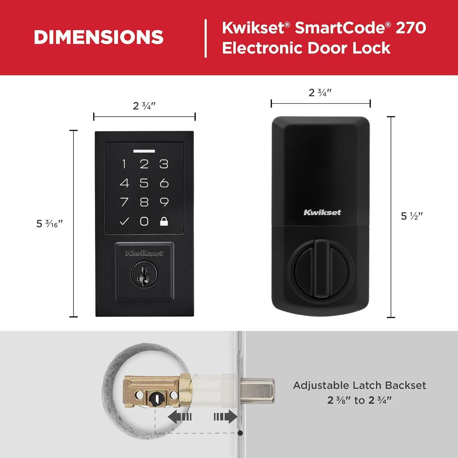 Cerradura Electrónica Kwikset SmartCode 270 Teclado Táctil