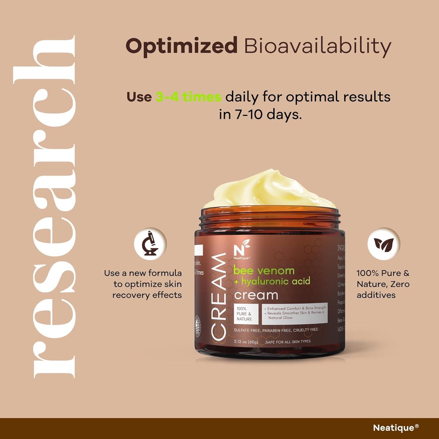 Crema Facial Anti-Envejecimiento Neatique con Veneno de Abeja 60g