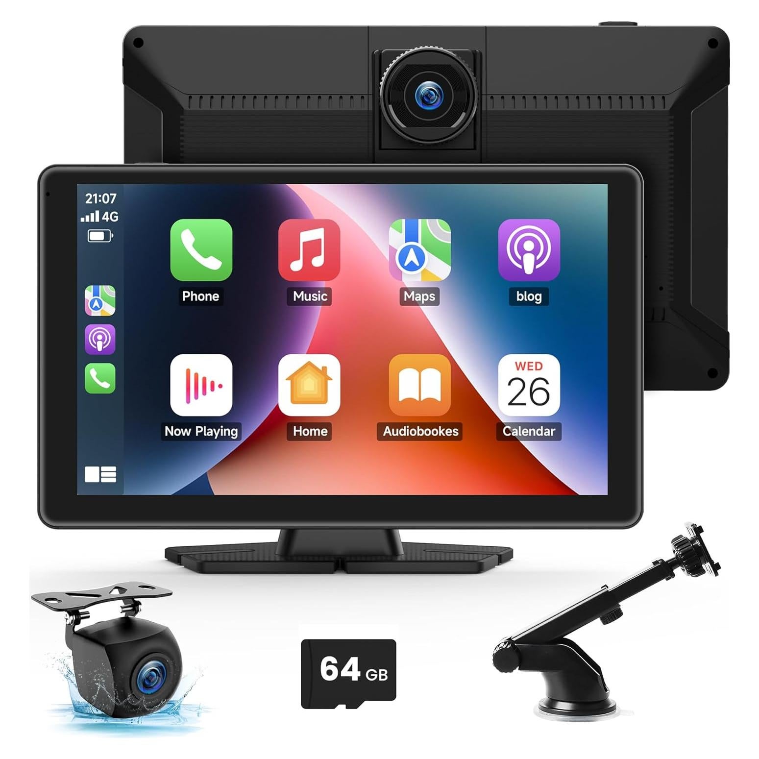 Pantalla Carplay 9" BIGASUO con Cámara 4K y GPS