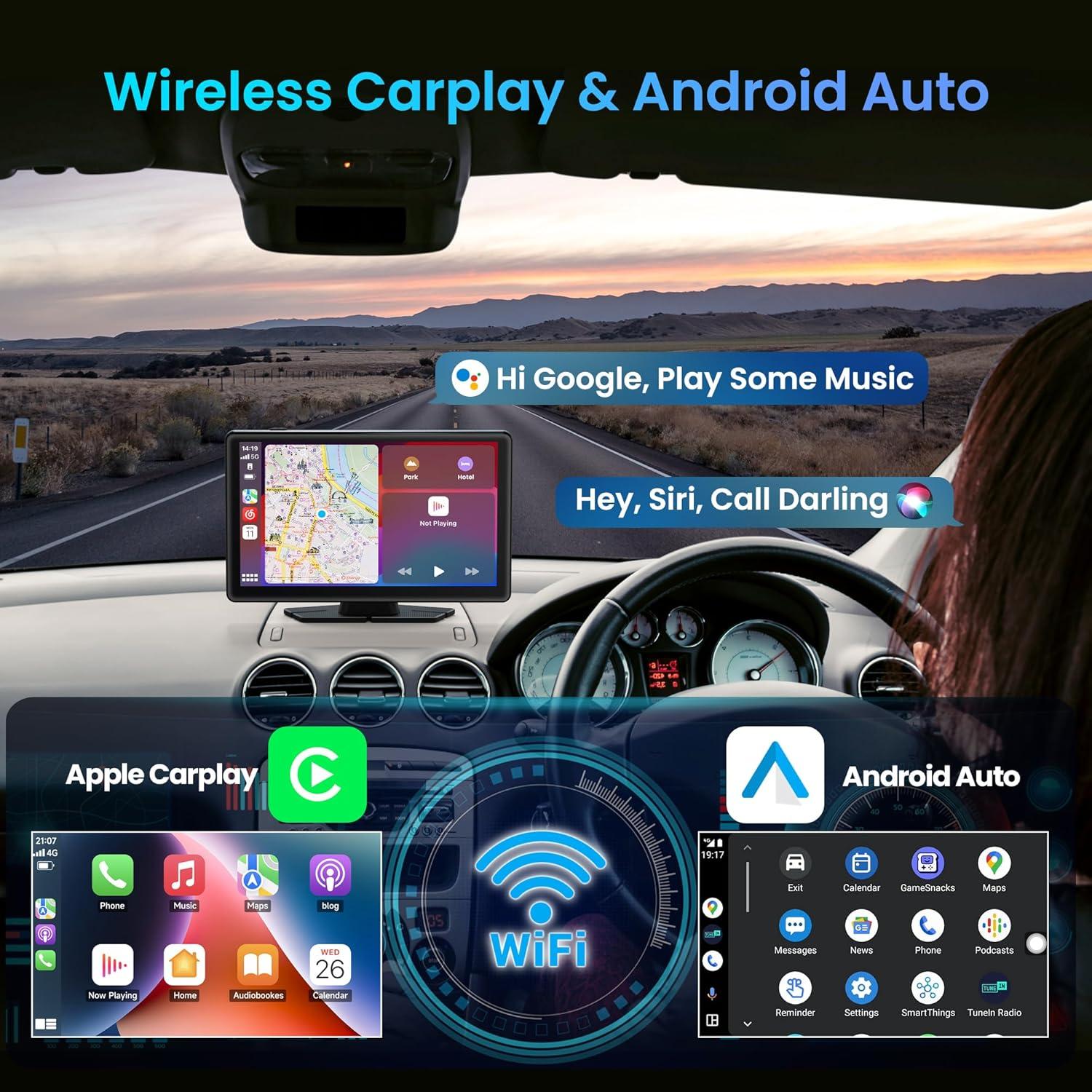 Pantalla Carplay 9" BIGASUO con Cámara 4K y GPS