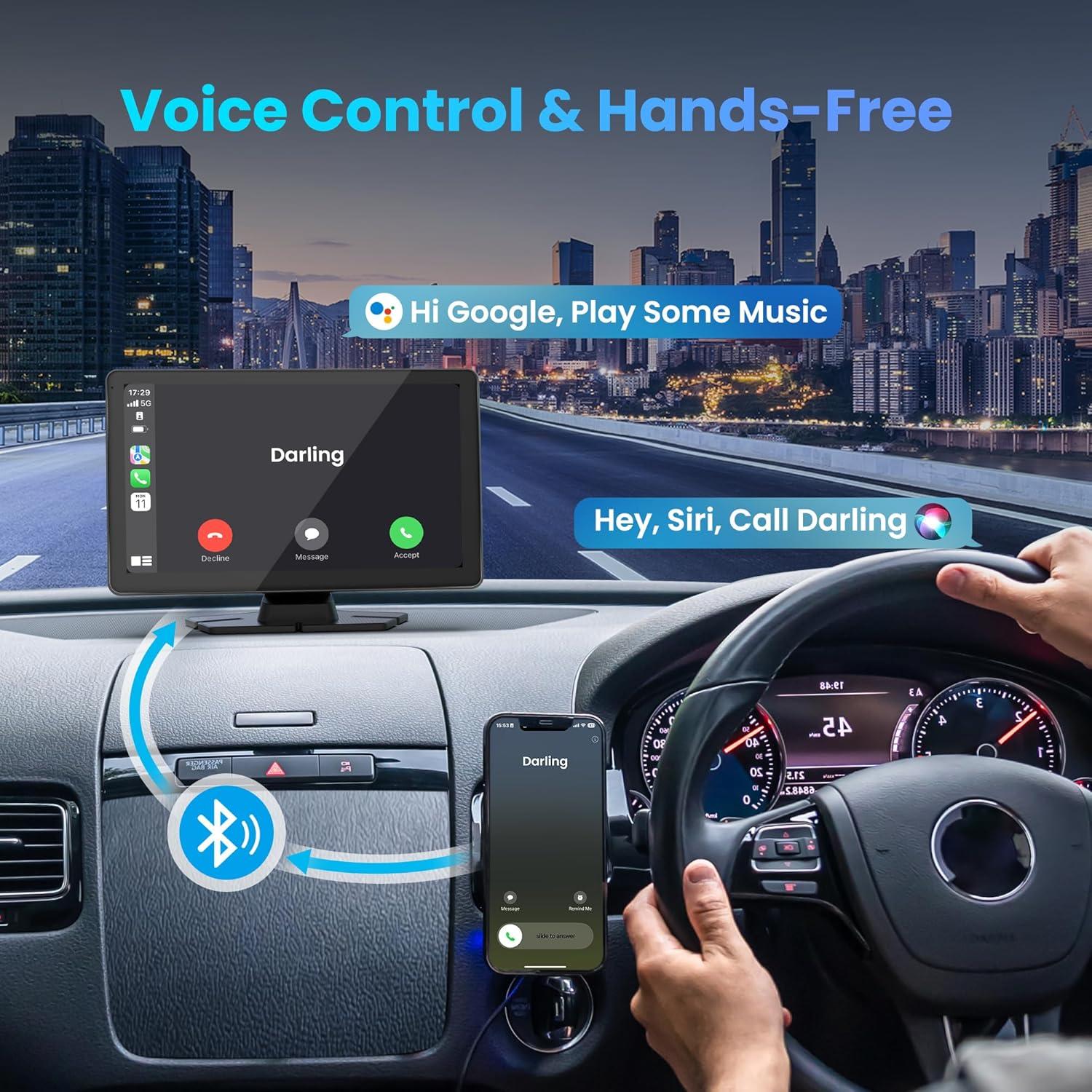 Pantalla Carplay 9" BIGASUO con Cámara 4K y GPS