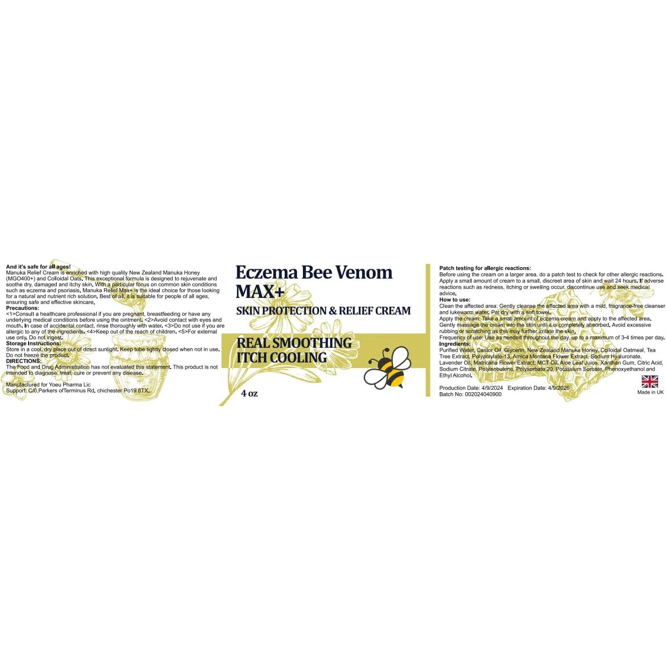 Crema de Veneno de Abeja DUBOONAIO para Eccema y Psoriasis 113g