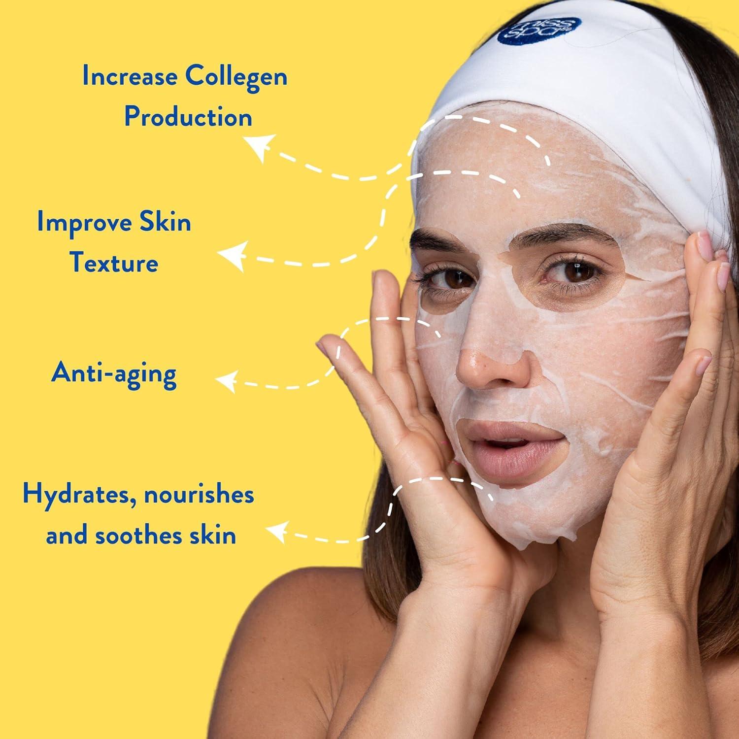 Mascarillas Faciales Miss Spa Veneno de Abeja Hidratantes 4 Unidades