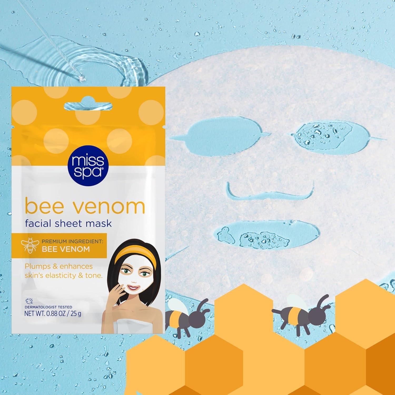 Mascarillas Faciales Miss Spa Veneno de Abeja Hidratantes 4 Unidades