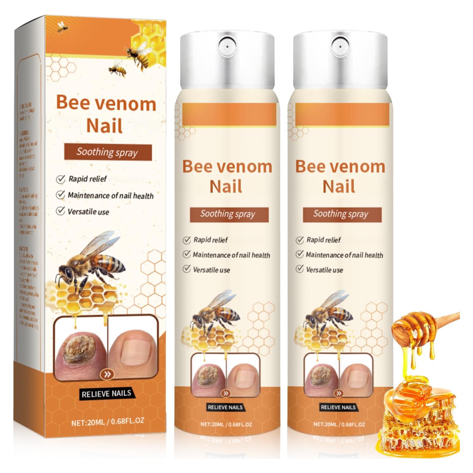 Spray Calmante de Veneno de Abeja para Uñas HHnian 2 Pcs