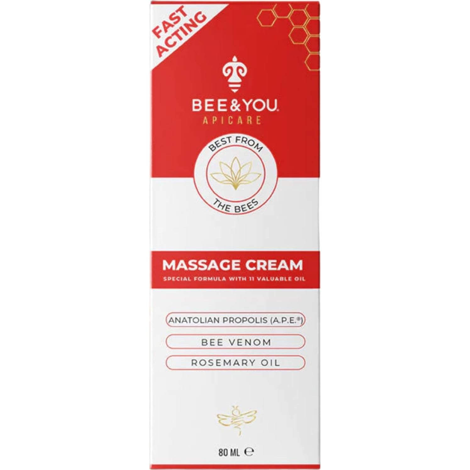 Crema de Masaje BEE 80 ml - Propóleos y Veneno de Abeja