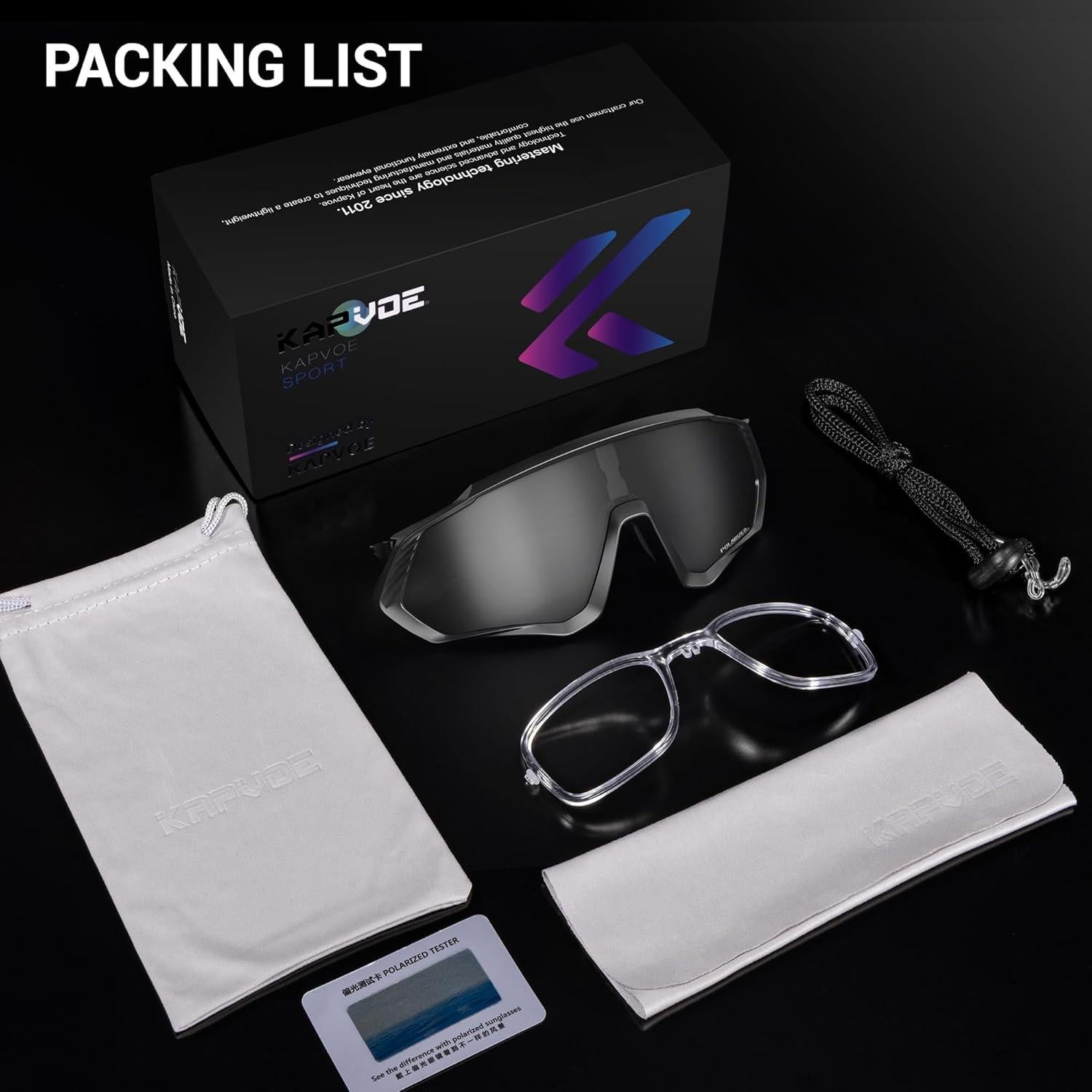 Gafas de Ciclismo KAPVOE Polarizadas UV400 Unisex