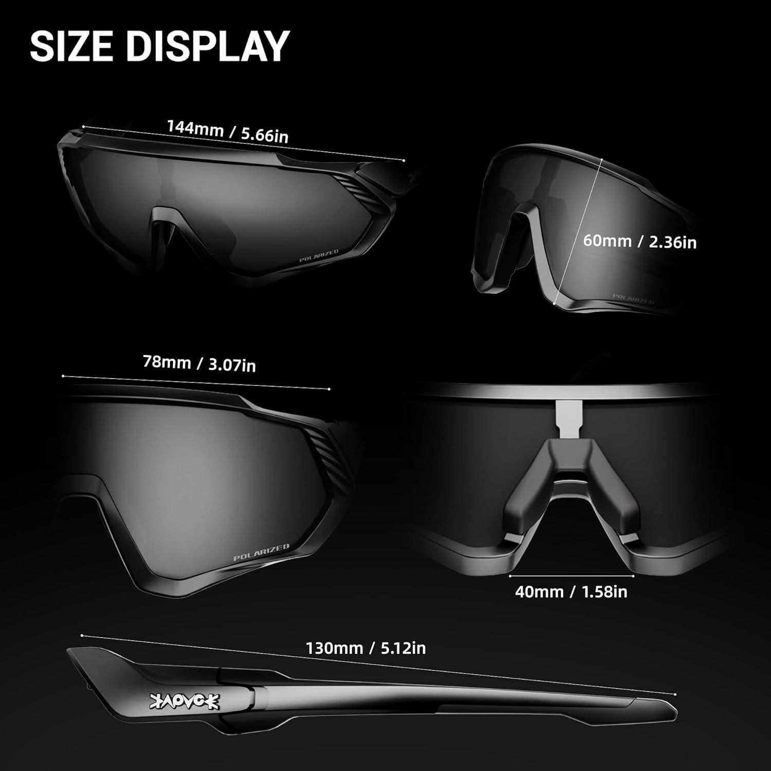 Gafas de Ciclismo KAPVOE Polarizadas UV400 Unisex