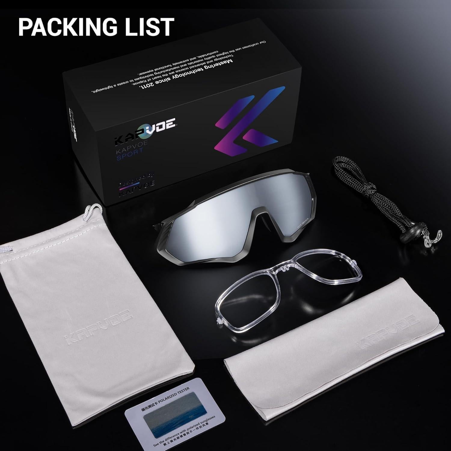 Gafas de Ciclismo KAPVOE Polarizadas UV400 Unisex